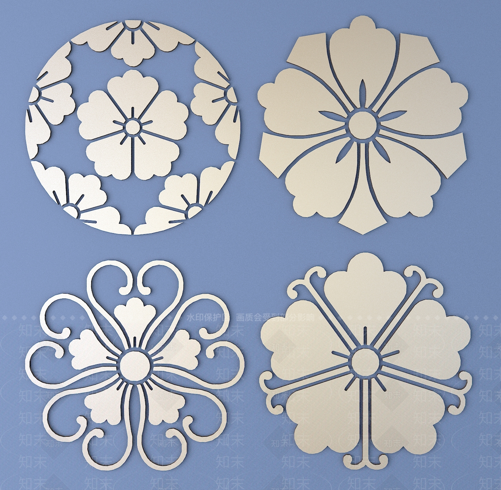 中式日式雕花3D模型下载【ID:1191099838】