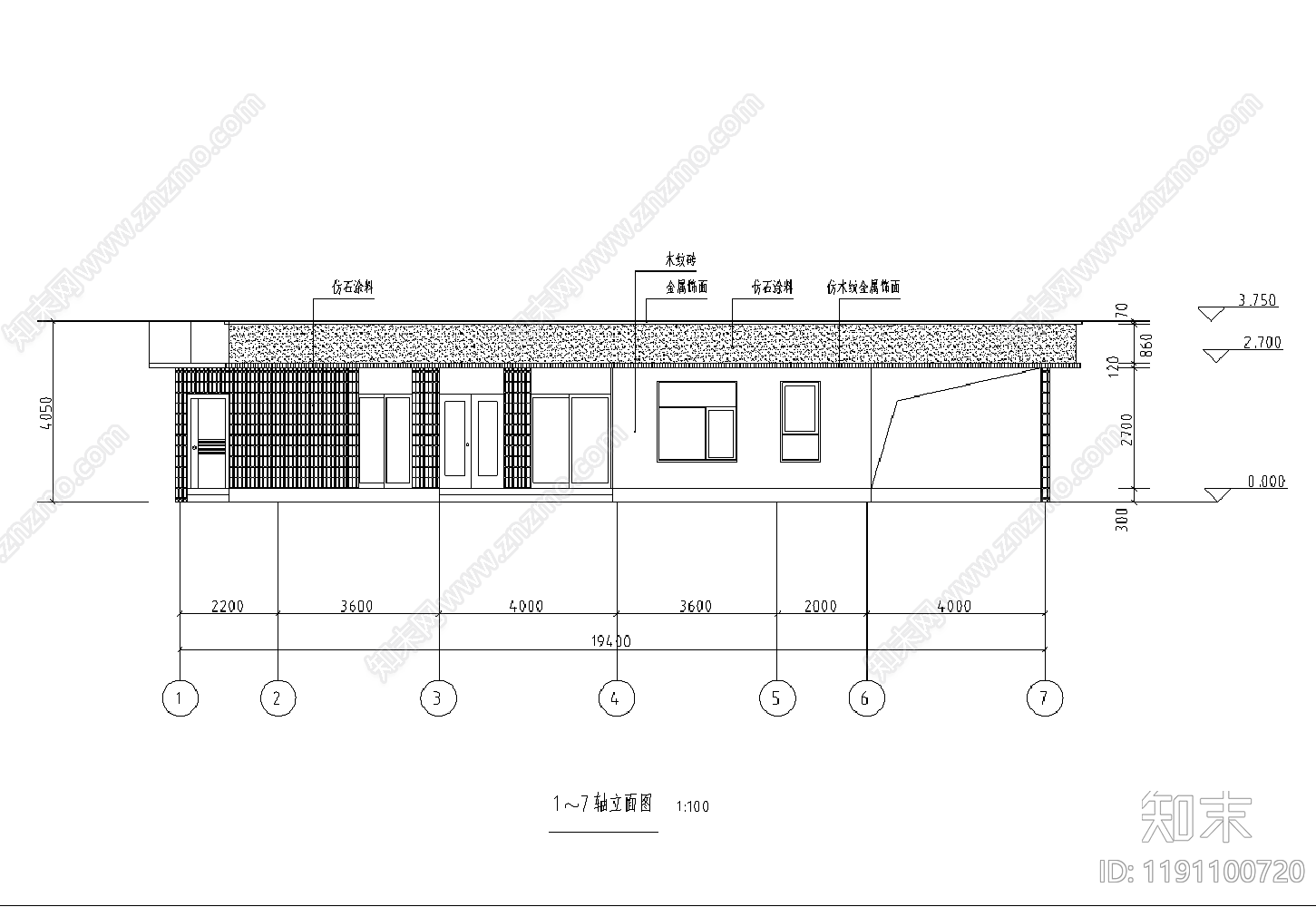 现代住宅楼建筑cad施工图下载【ID:1191100720】