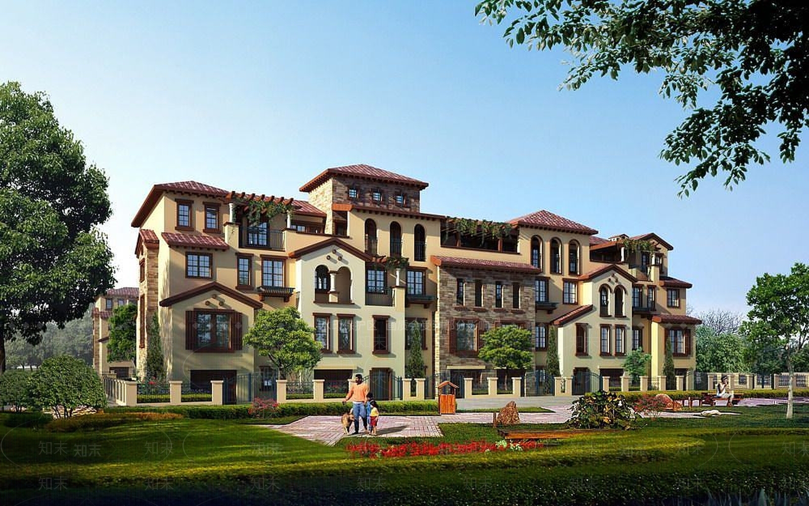 现代室外小区楼盘3D模型下载【ID:1191102297】