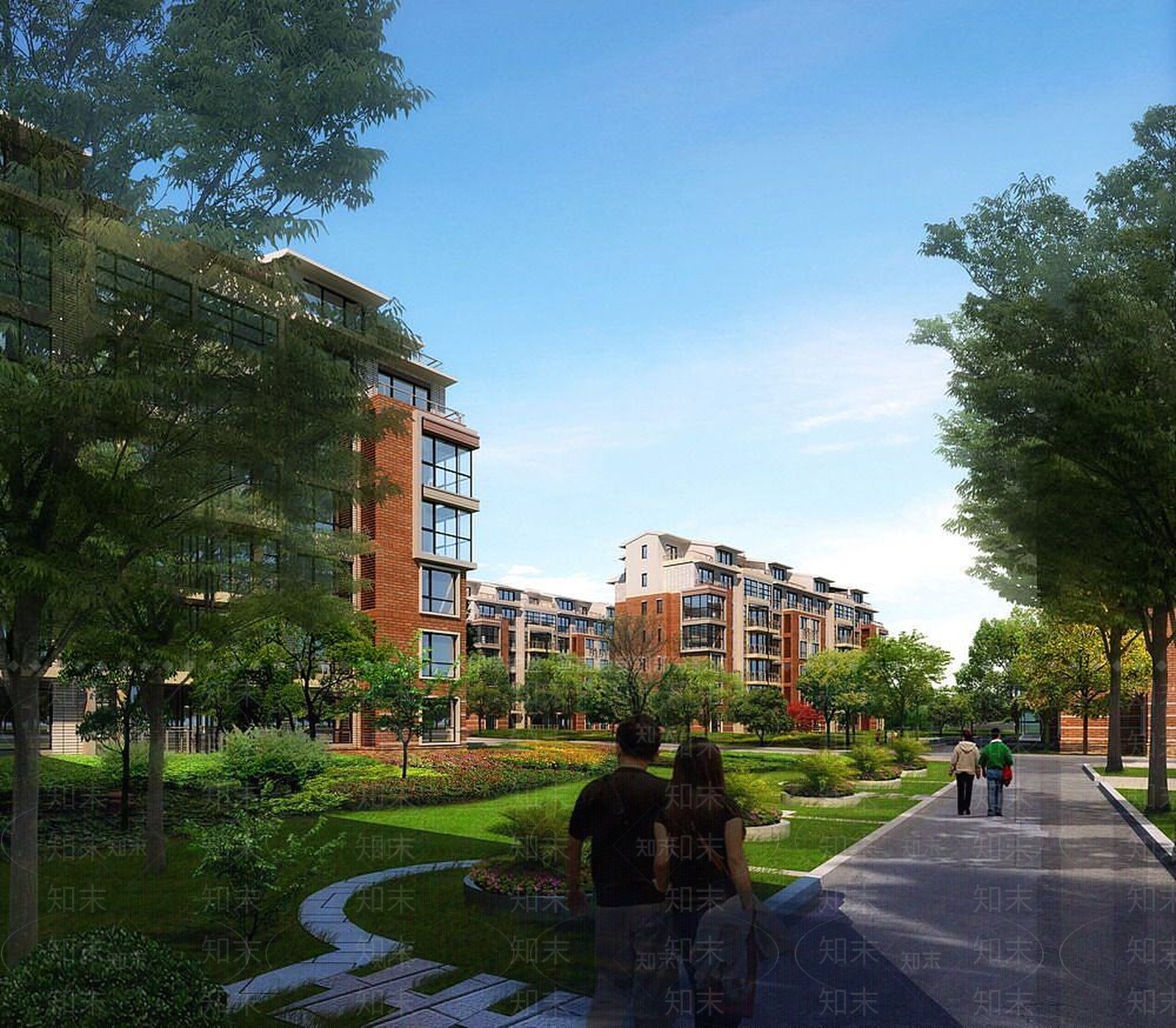 现代室外小区楼盘3D模型下载【ID:1191102288】