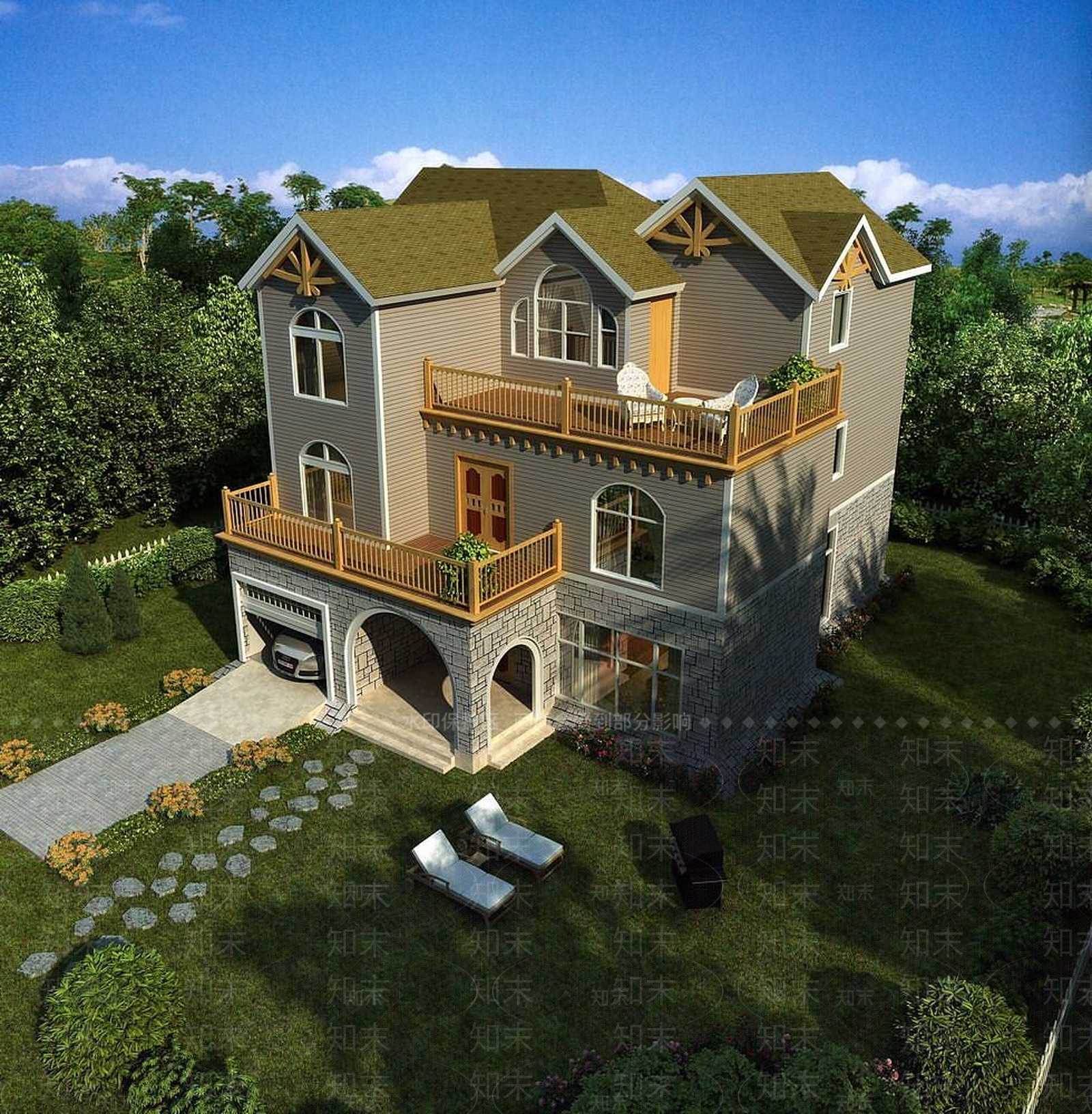 现代室外小区楼盘3D模型下载【ID:1191102393】