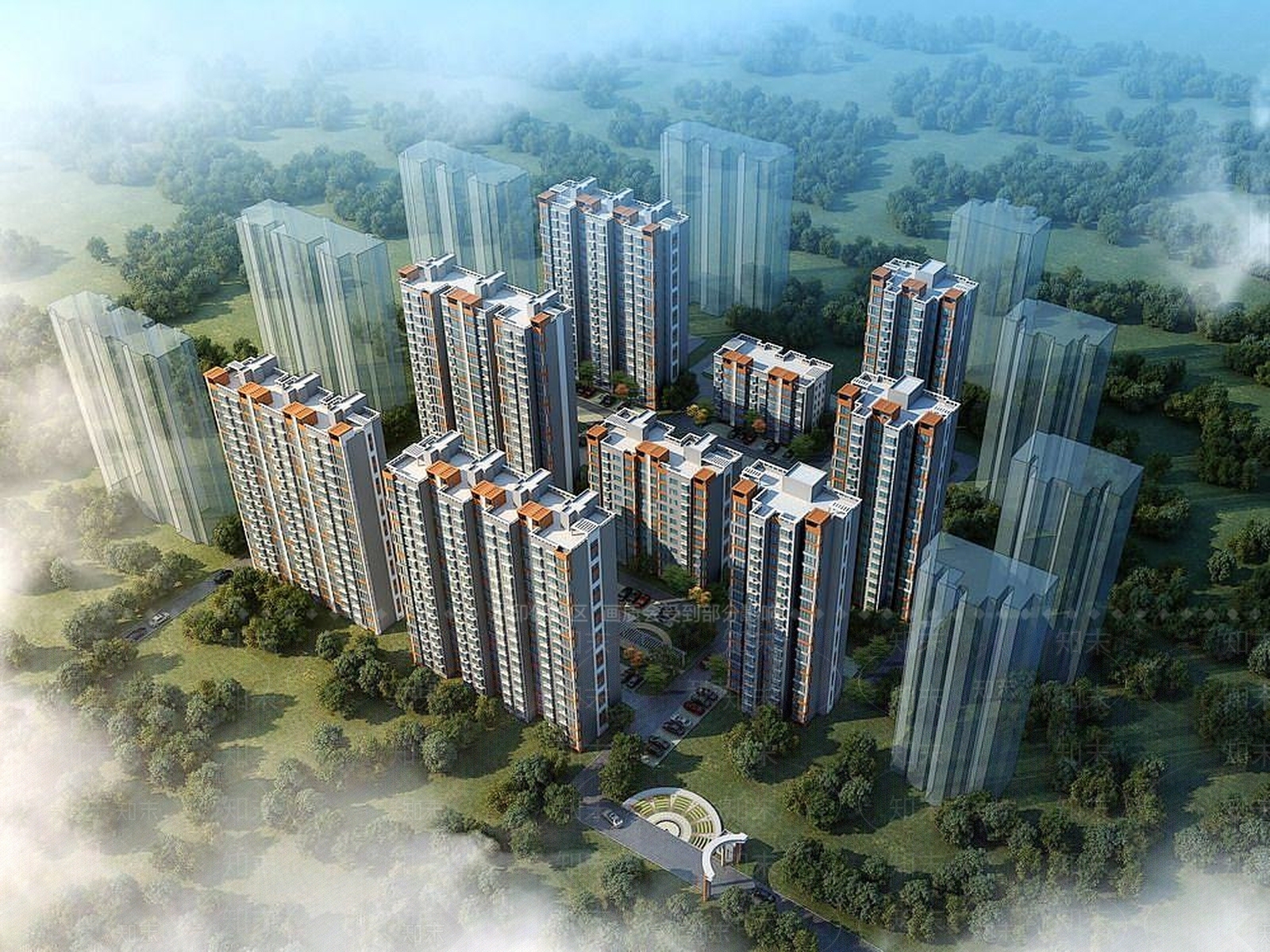 现代室外建筑商业高楼3D模型下载【ID:1191102364】