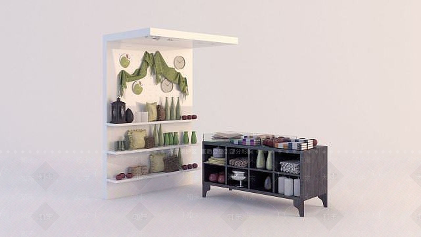 现代商店物品陈设3D模型下载【ID:1191103250】