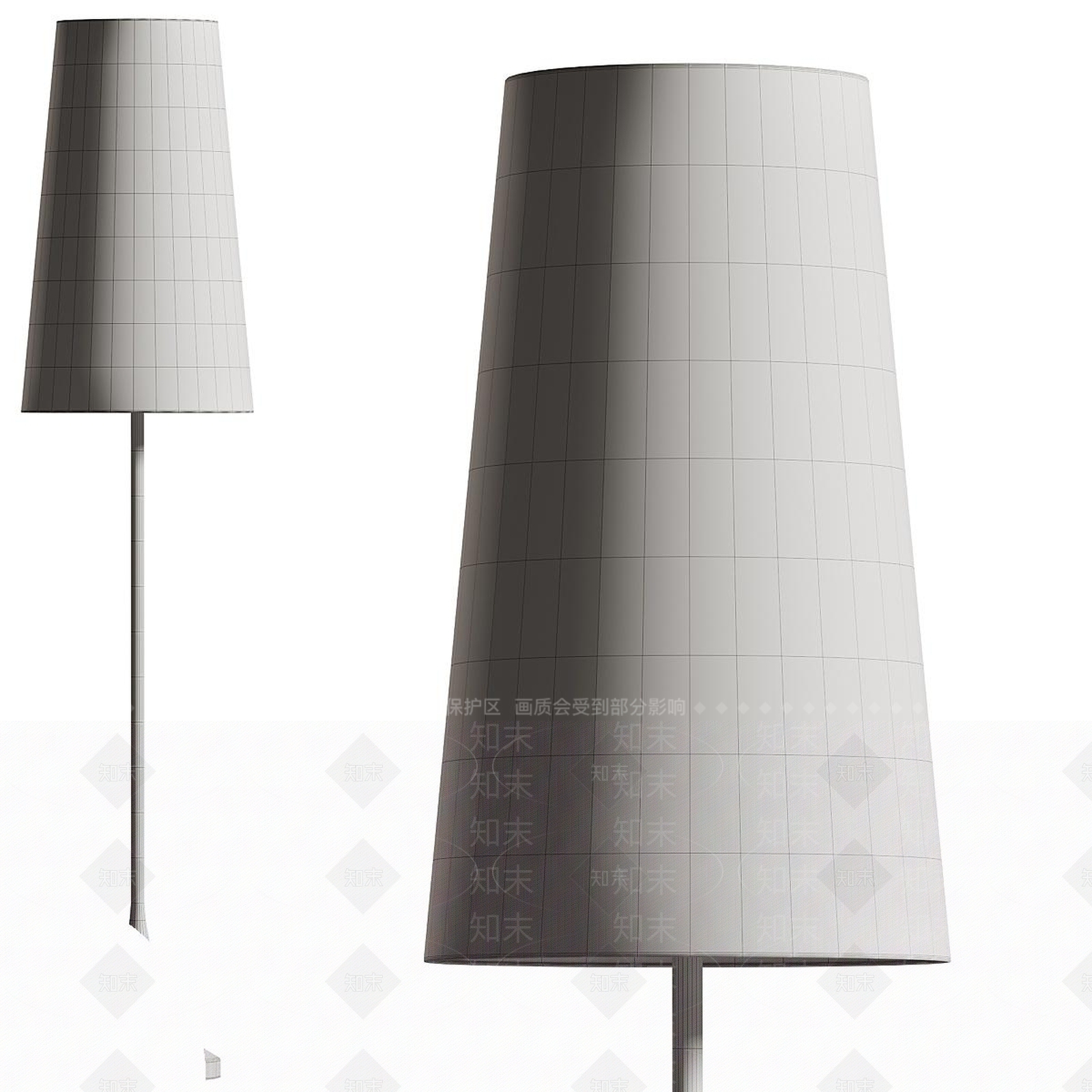 中古奶油落地灯3D模型下载【ID:1191103485】