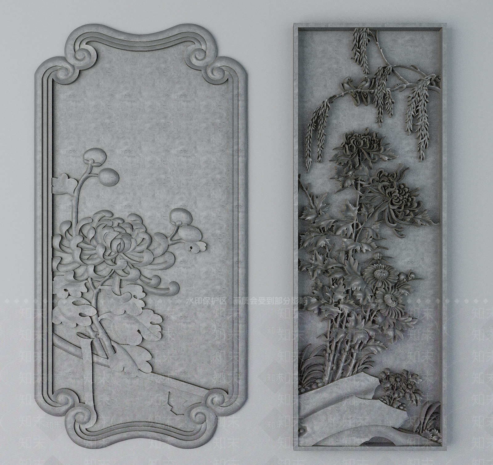 中式雕花3D模型下载【ID:1191107984】