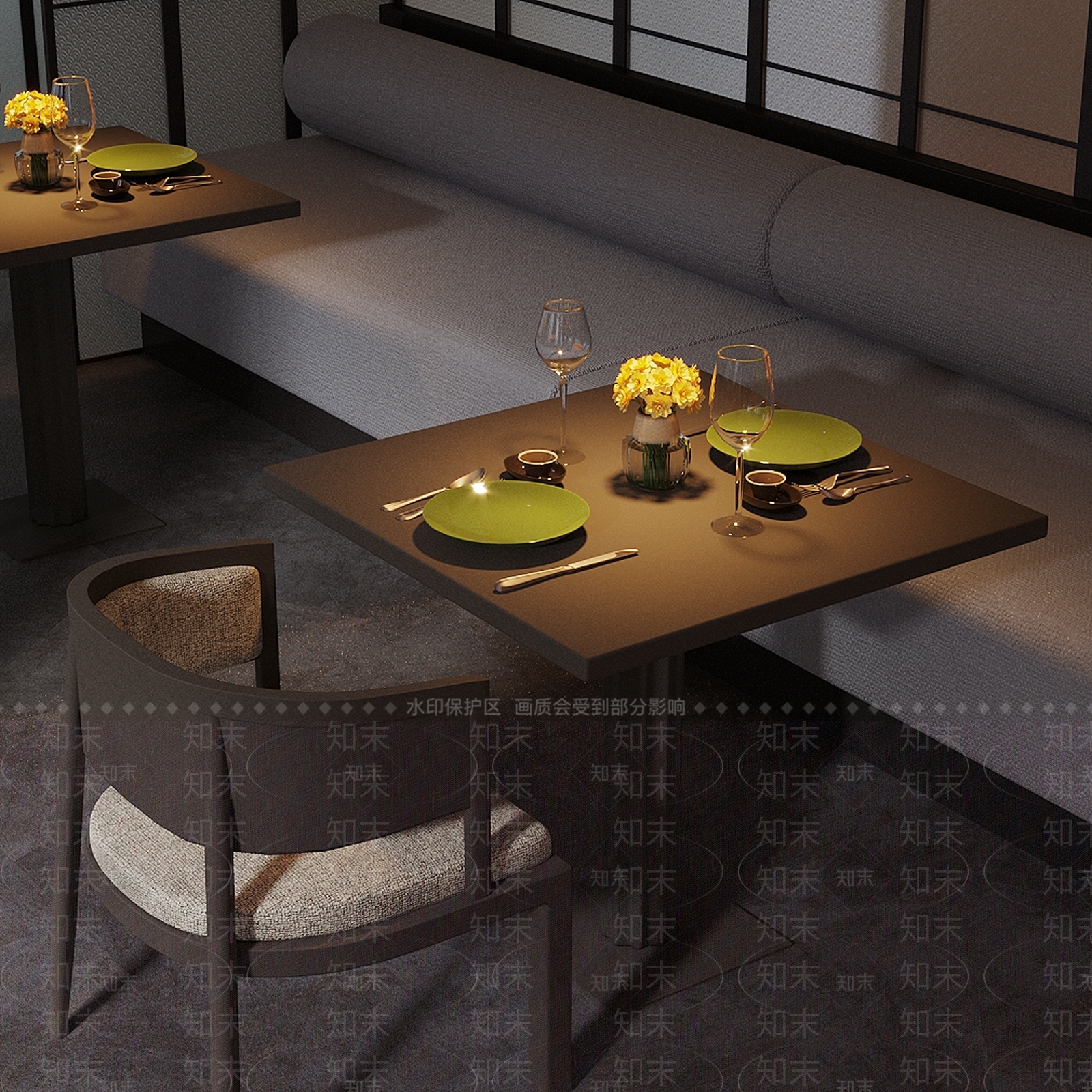 现代餐桌椅3D模型下载【ID:1191107372】