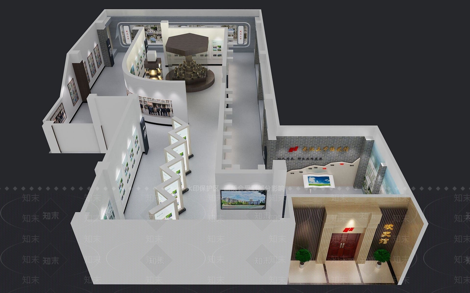 现代校史馆3D模型下载【ID:1191107306】