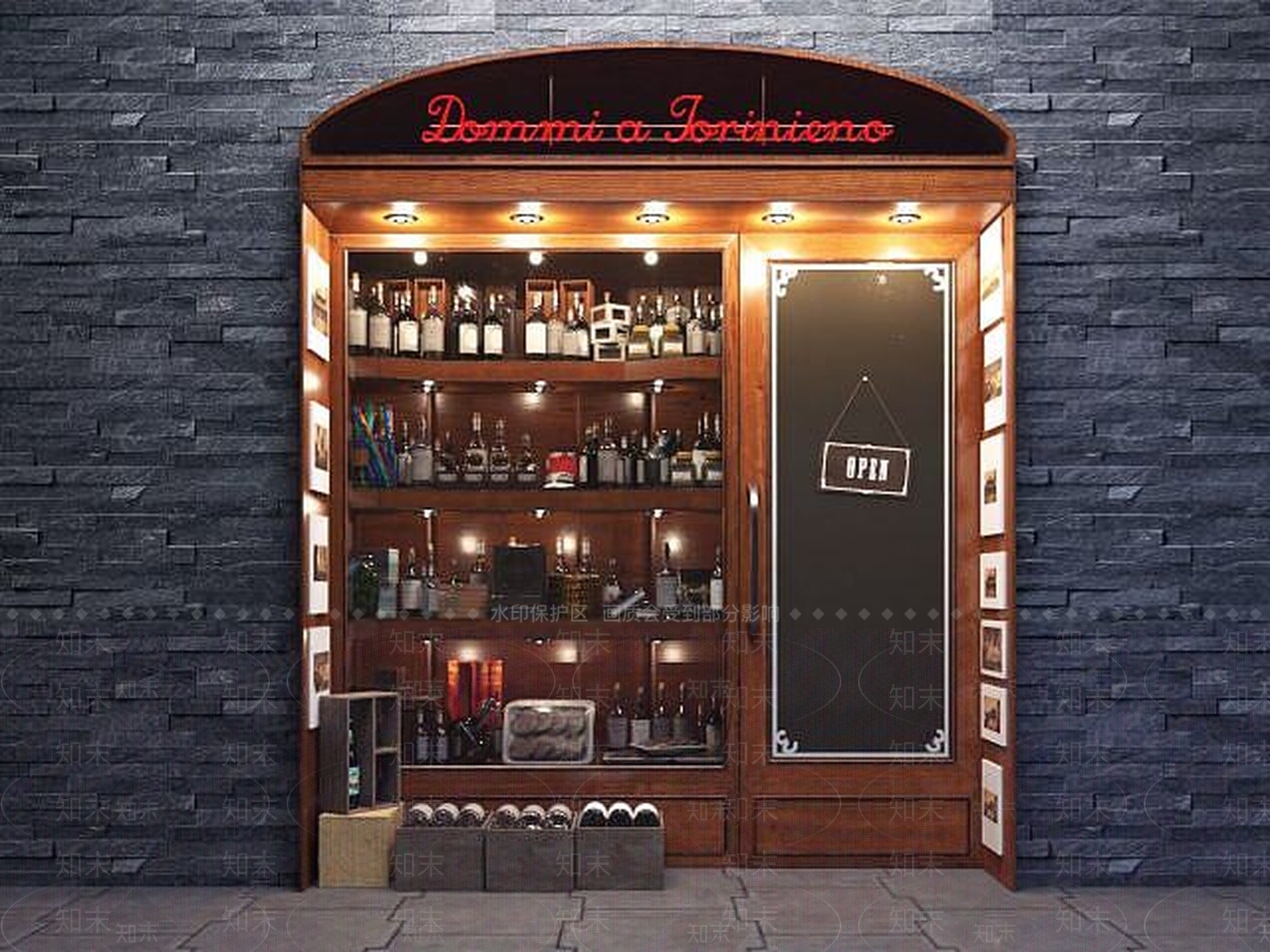 现代商铺橱窗展示3D模型下载【ID:1191107403】