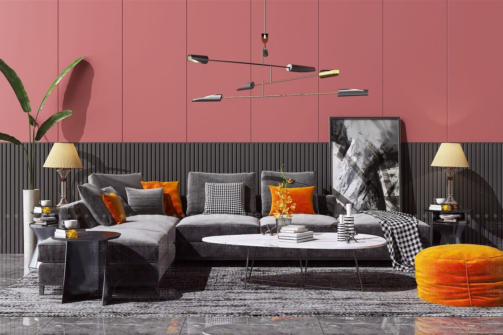 北欧布艺沙发3D模型下载【ID:1191107813】