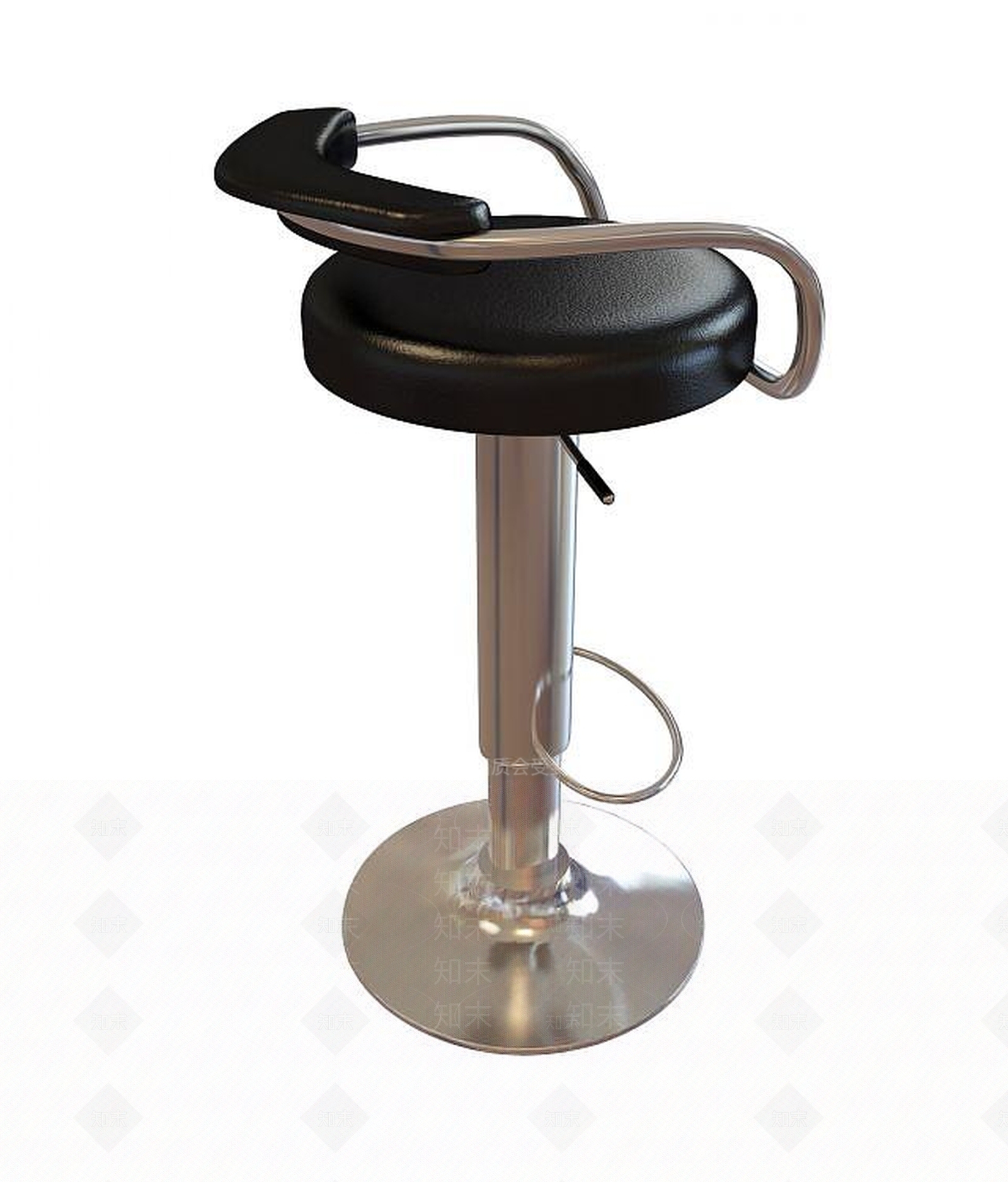 现代不锈钢旋转吧椅3D模型下载【ID:1191108302】