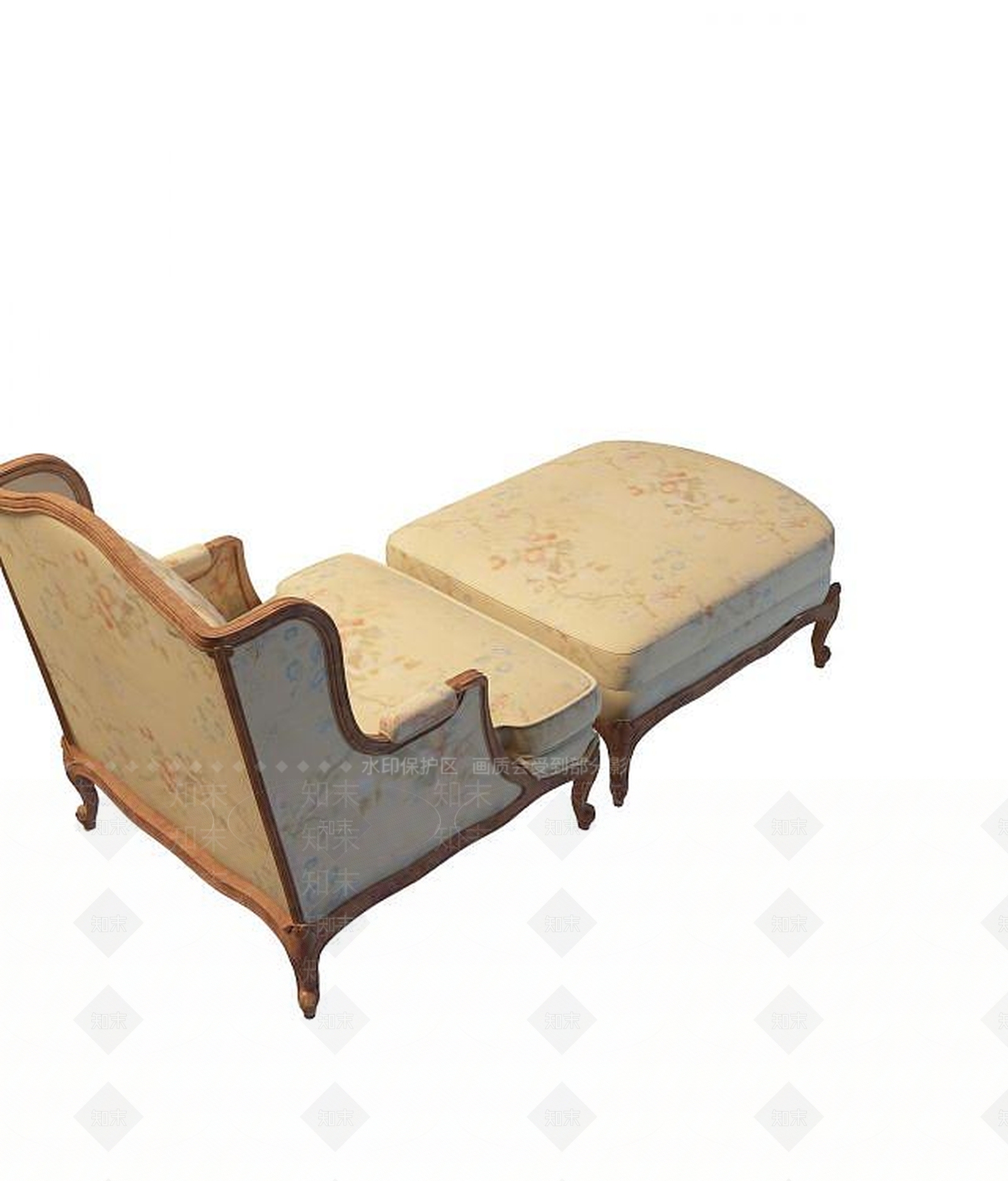 欧式古典欧式沙发躺椅3D模型下载【ID:1191108848】