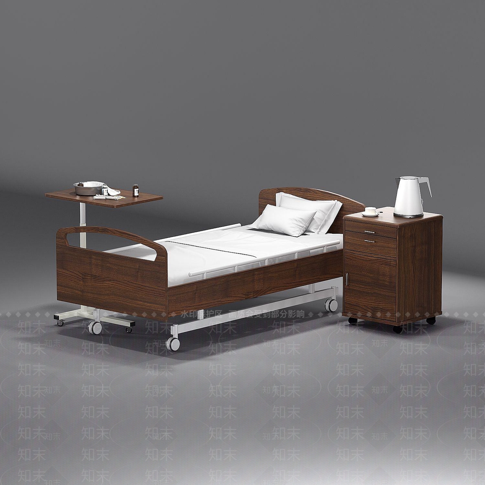 现代养老病床3D模型下载【ID:1191108981】