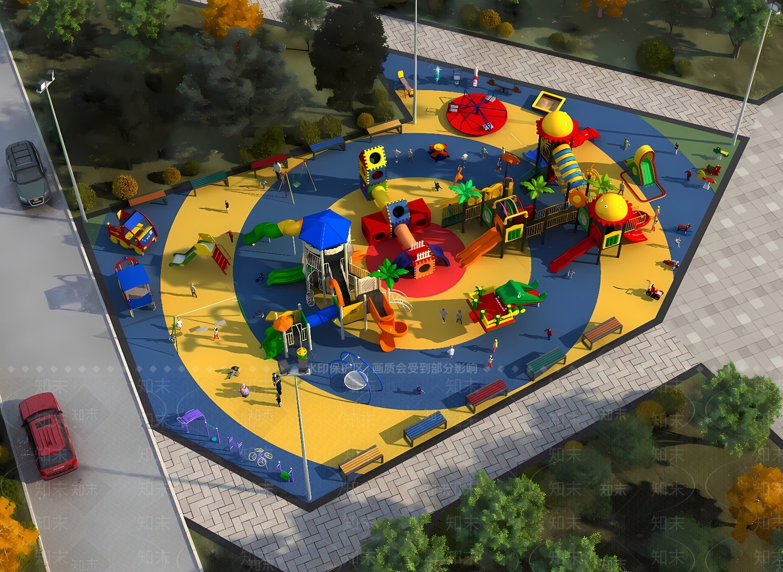 现代广场景观SU模型下载【ID:1191115250】