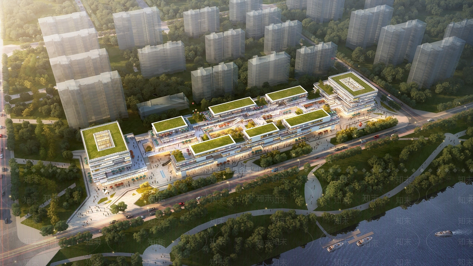 现代商业街3D模型下载【ID:1191116436】