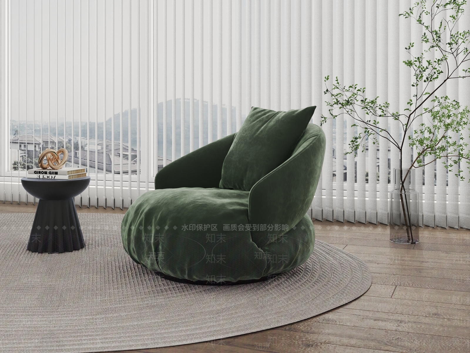 现代简约休闲椅3D模型下载【ID:1191117226】