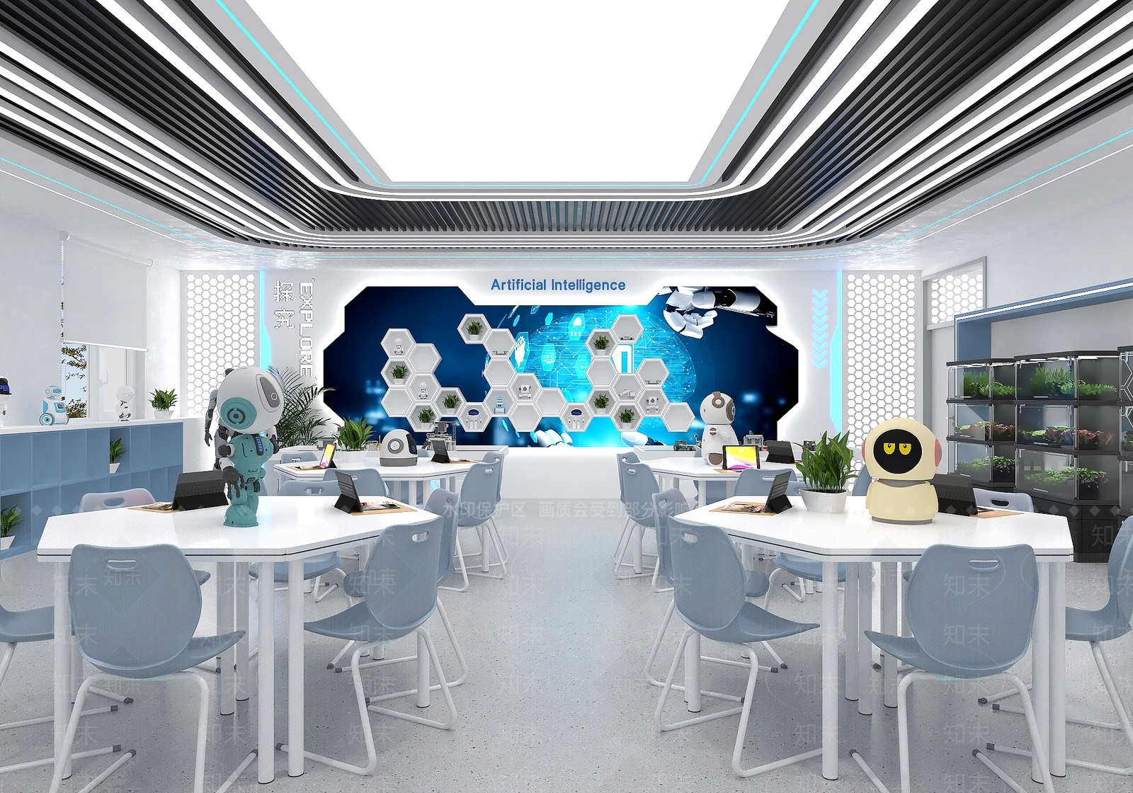 现代教室3D模型下载【ID:1191120630】