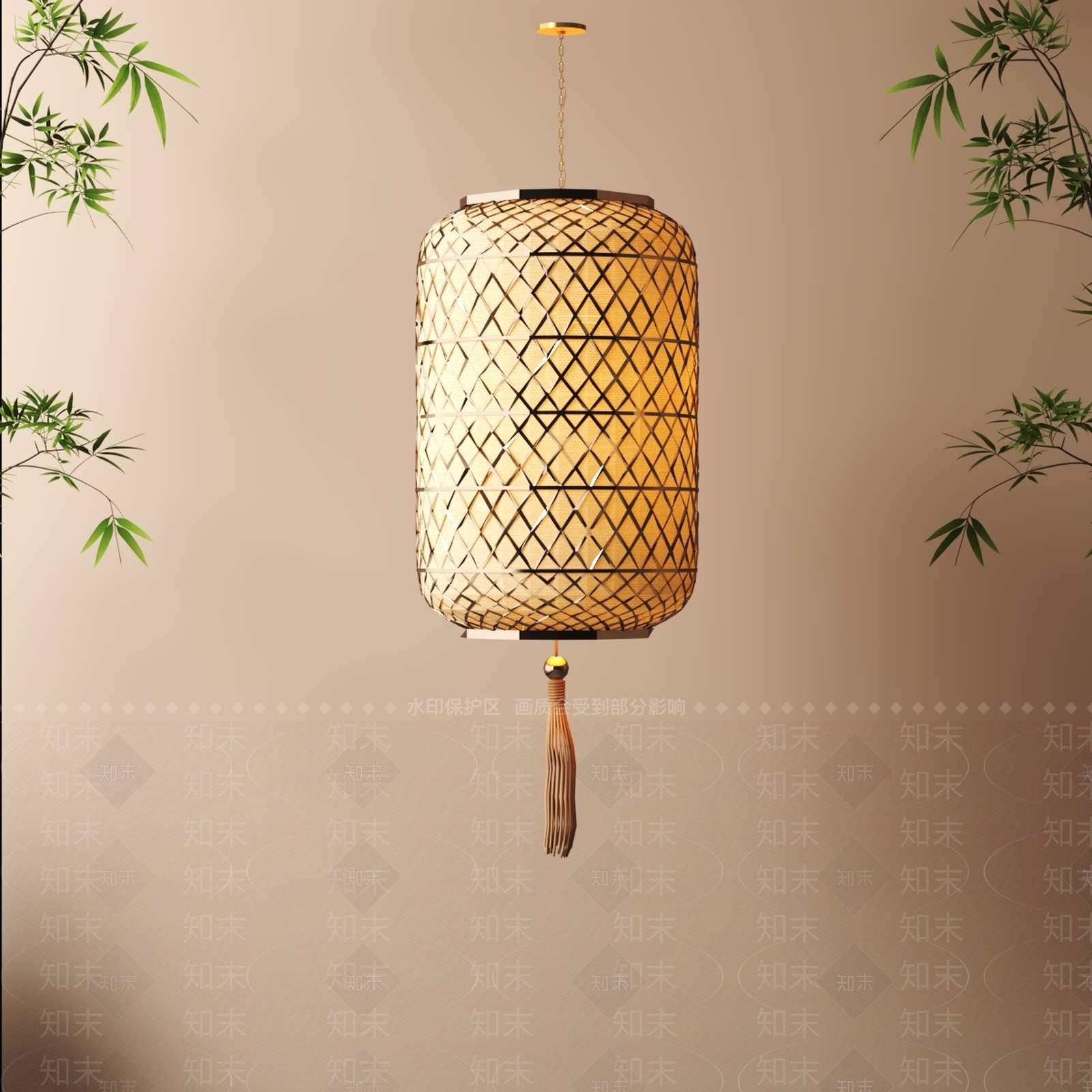 现代新中式灯笼3D模型下载【ID:1191122309】