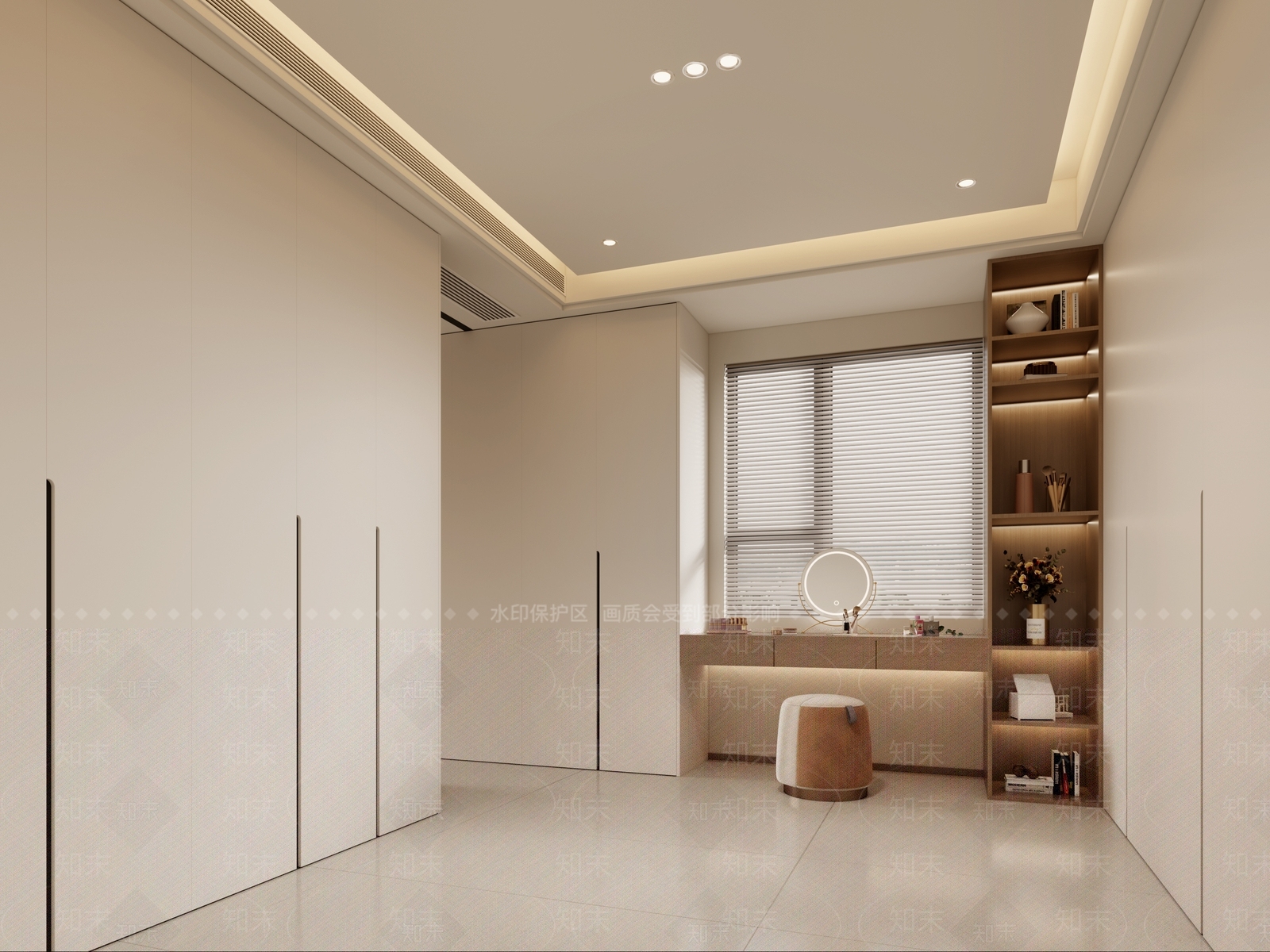现代奶油衣帽间3D模型下载【ID:1191123211】