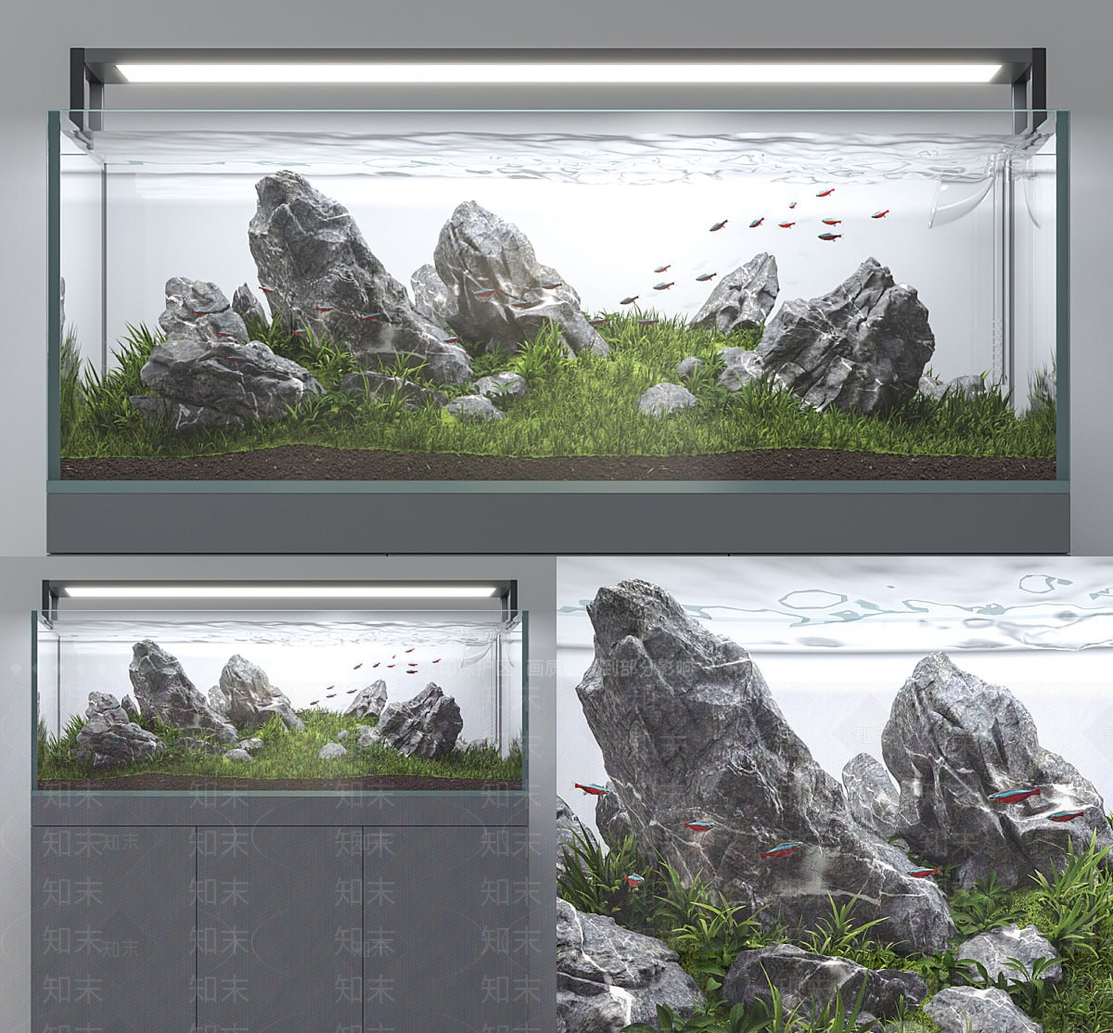 现代鱼缸3D模型下载【ID:1191126316】