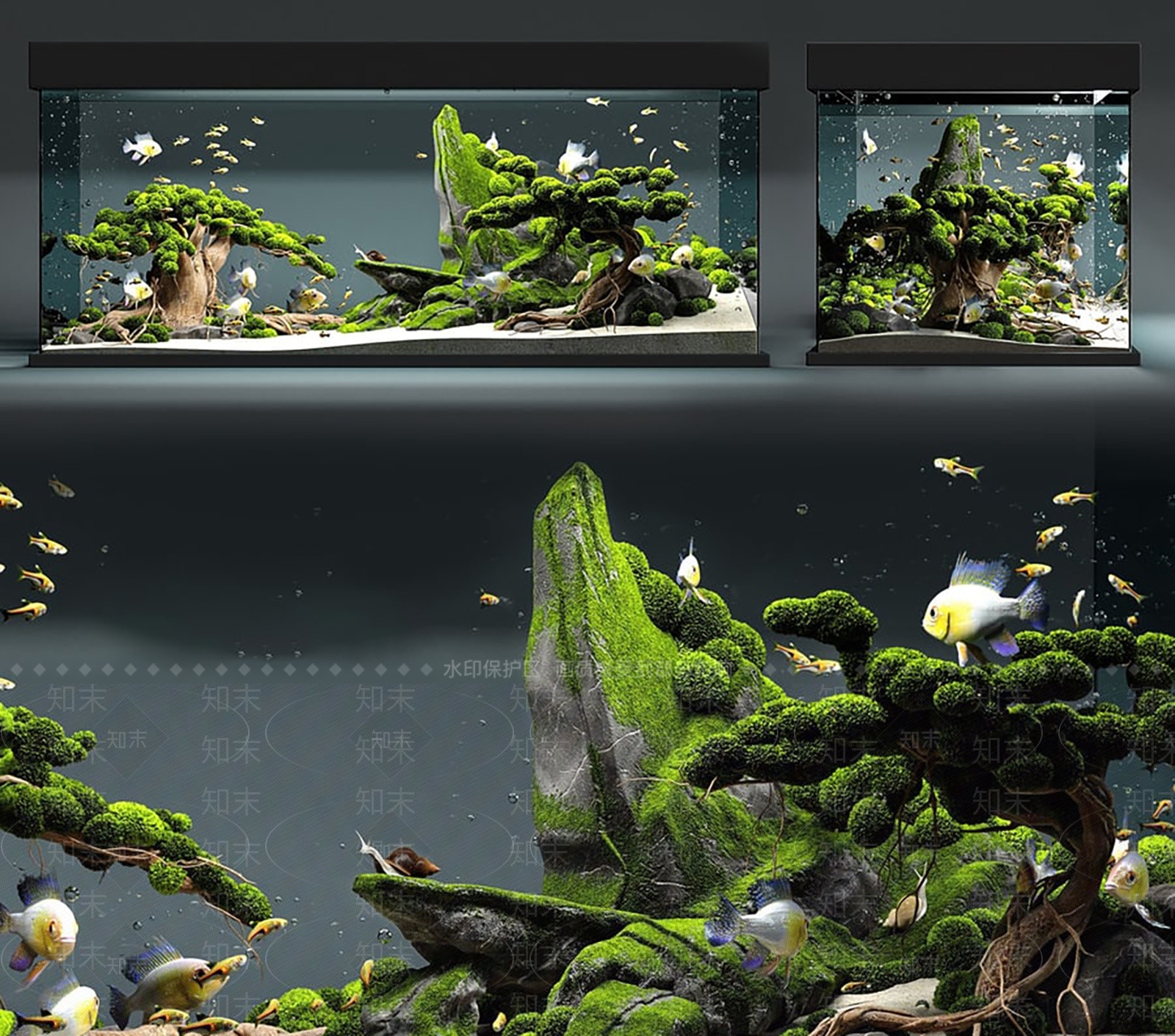 现代鱼缸3D模型下载【ID:1191126441】
