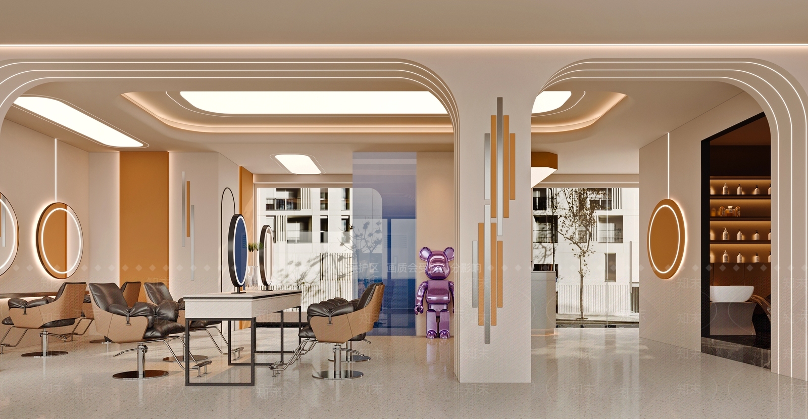 现代简约美发店3D模型下载【ID:1191132336】