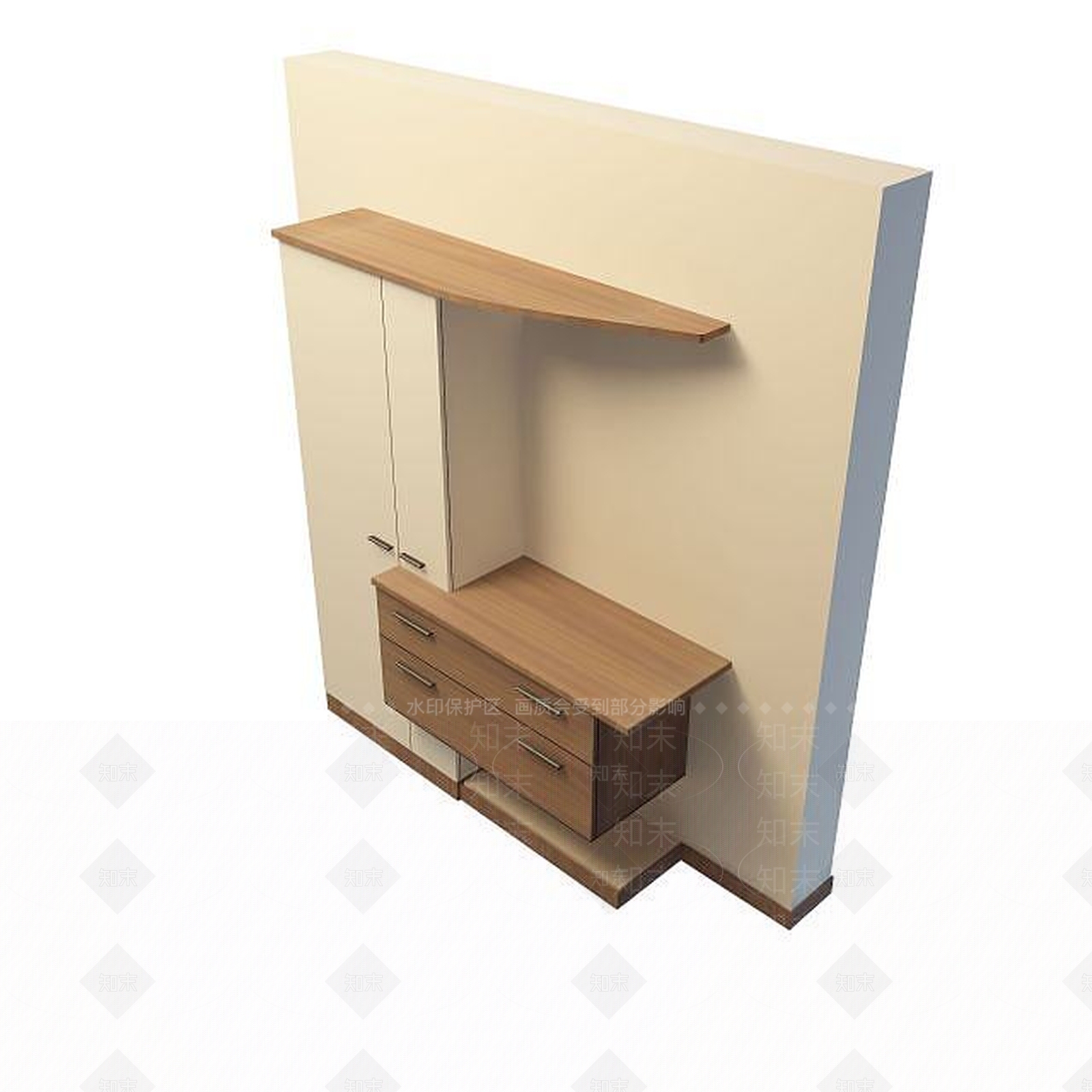 现代衣柜3D模型下载【ID:1191134542】