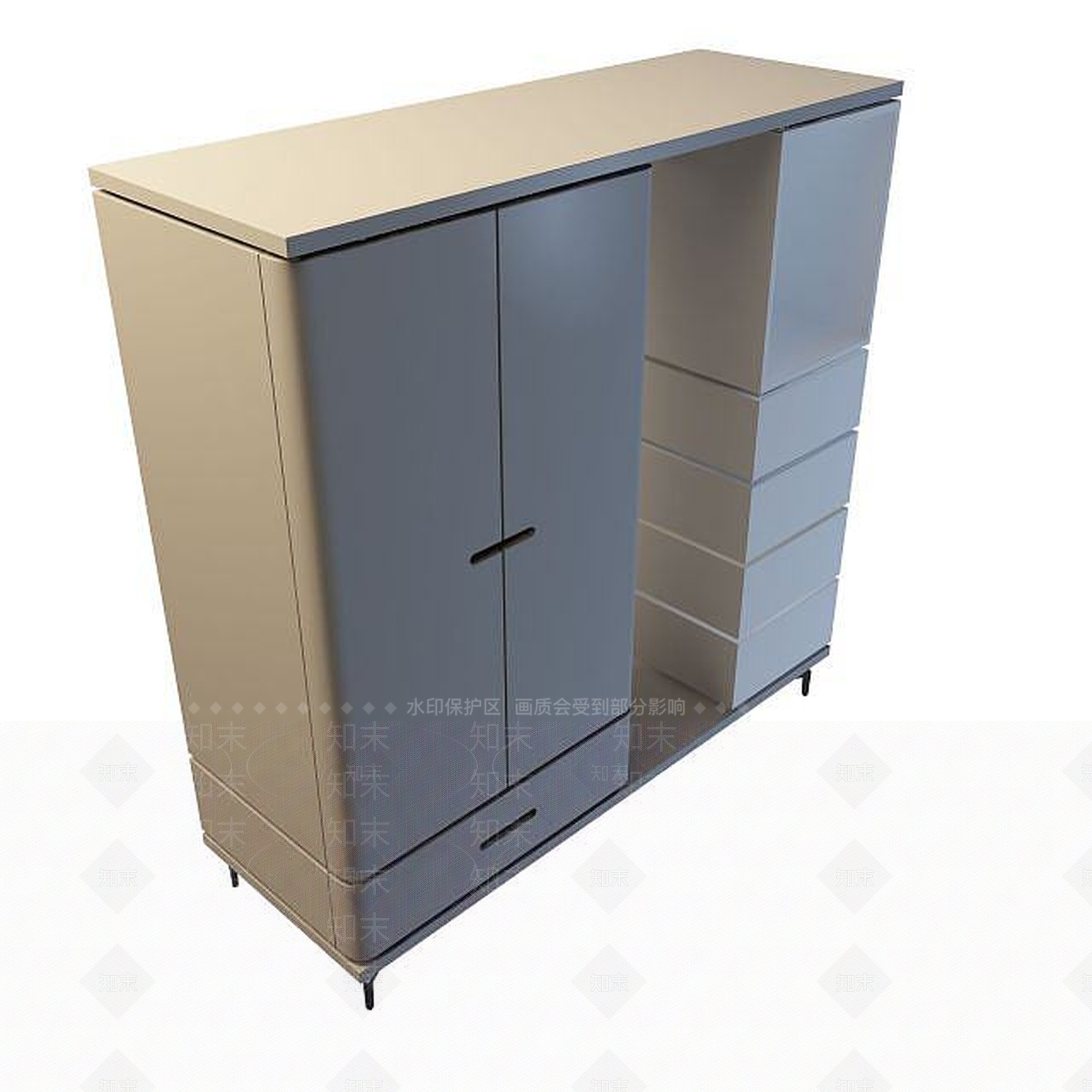 现代衣柜3D模型下载【ID:1199511381】