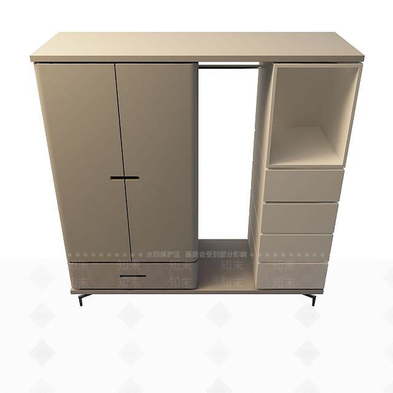 现代衣柜3D模型下载【ID:1199511381】