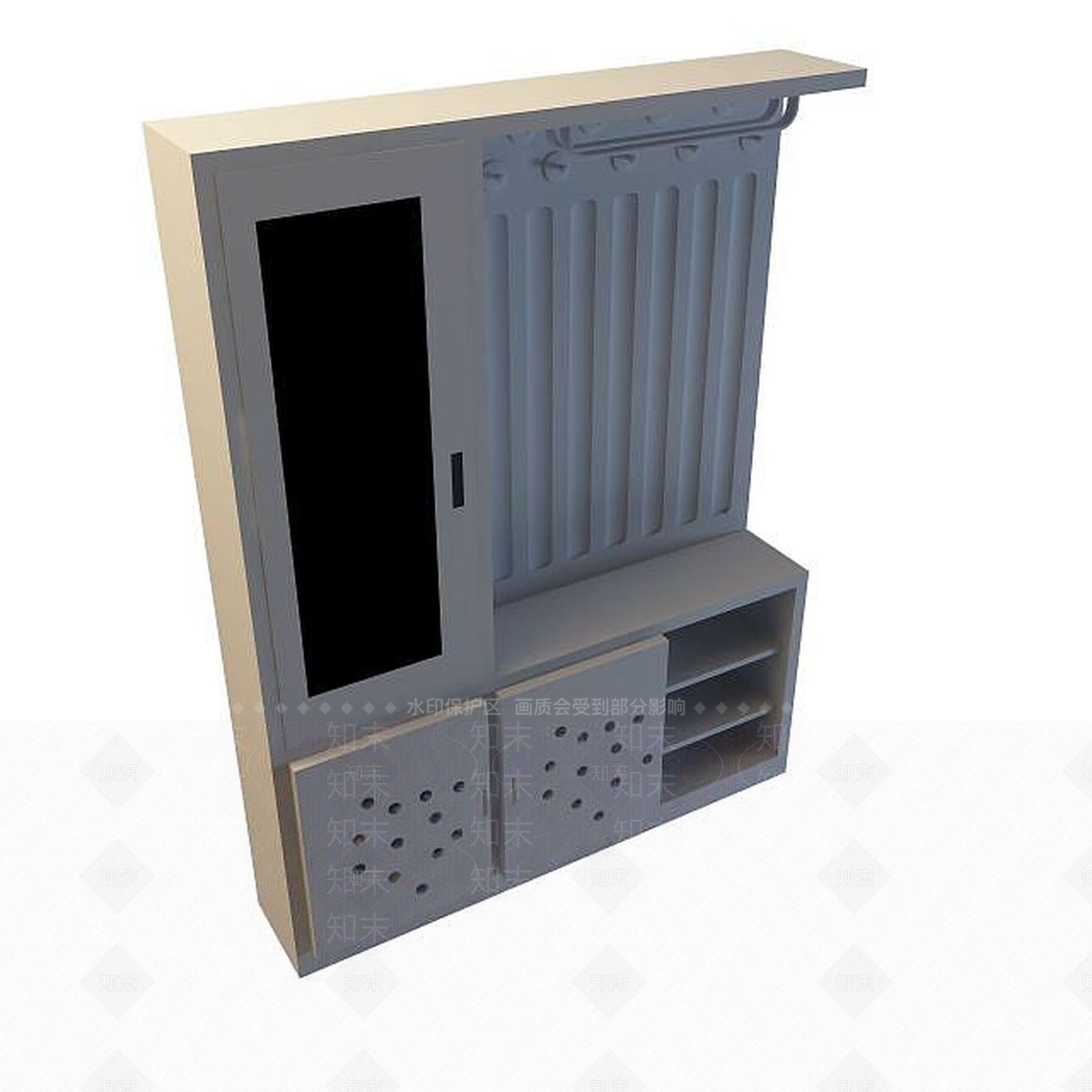 现代衣柜3D模型下载【ID:1199511060】