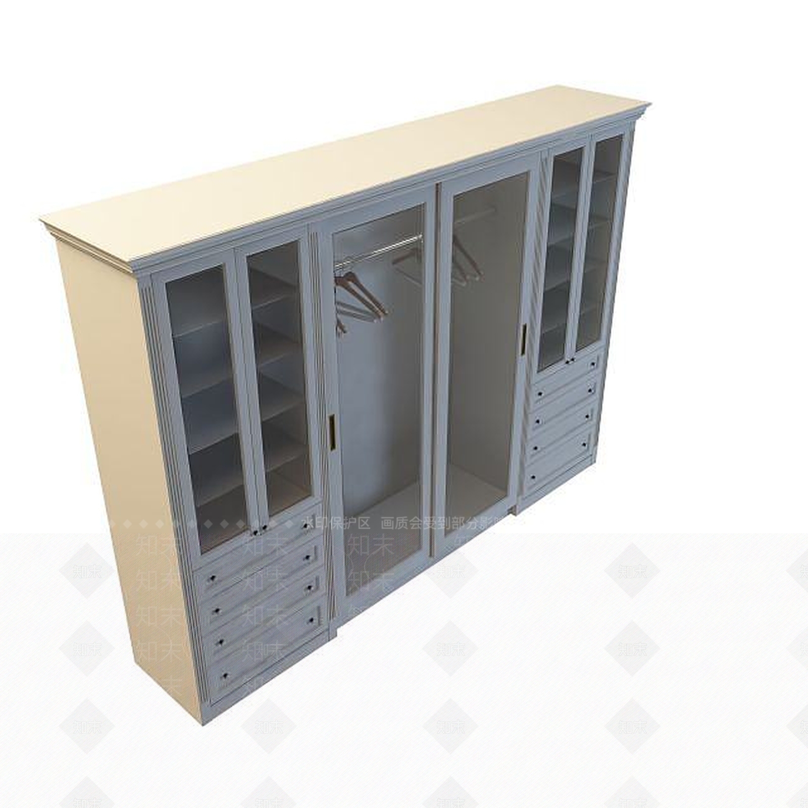 现代衣柜3D模型下载【ID:1191137965】