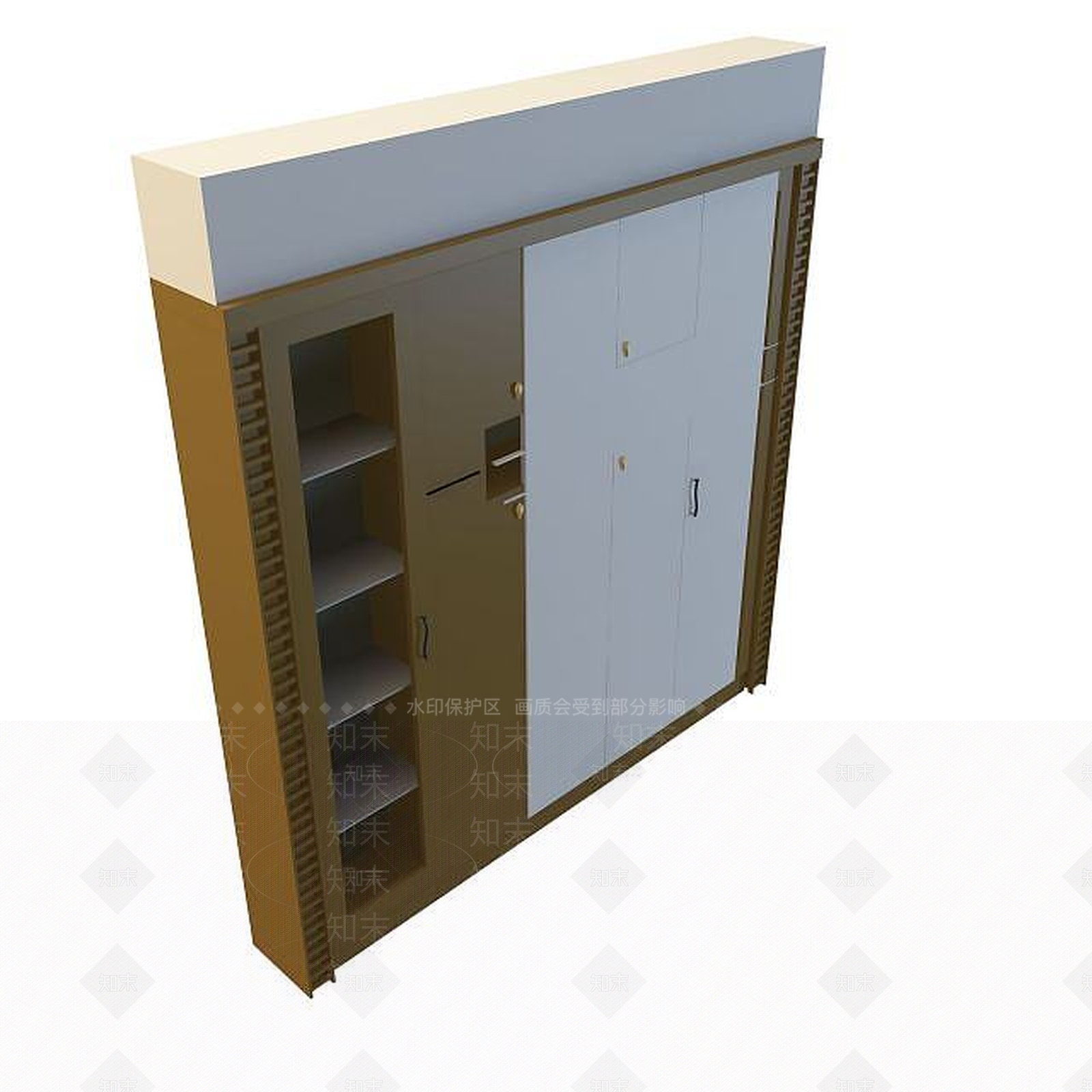 现代衣柜3D模型下载【ID:1199507943】