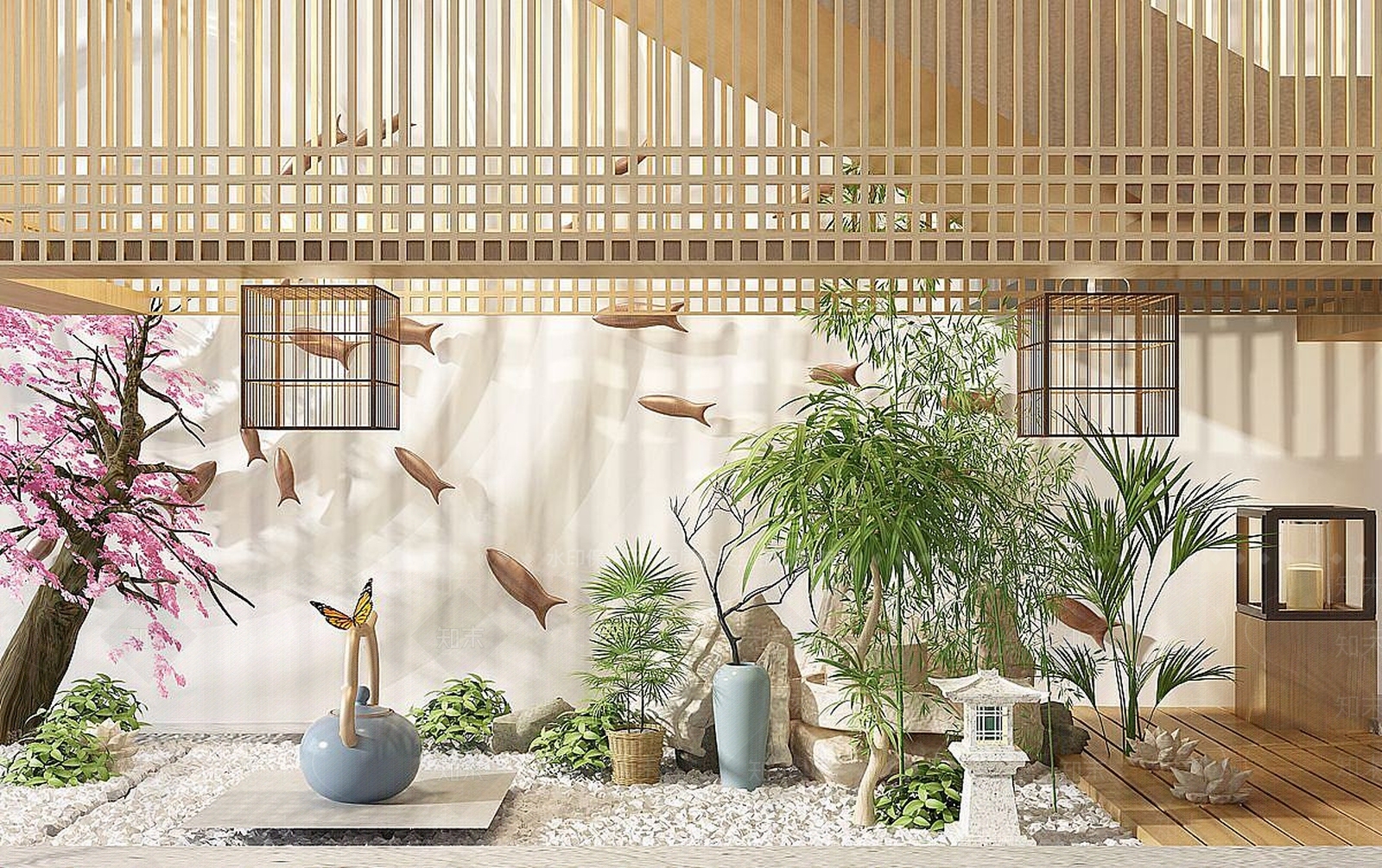 现代园林景观3D模型下载【ID:1191141482】