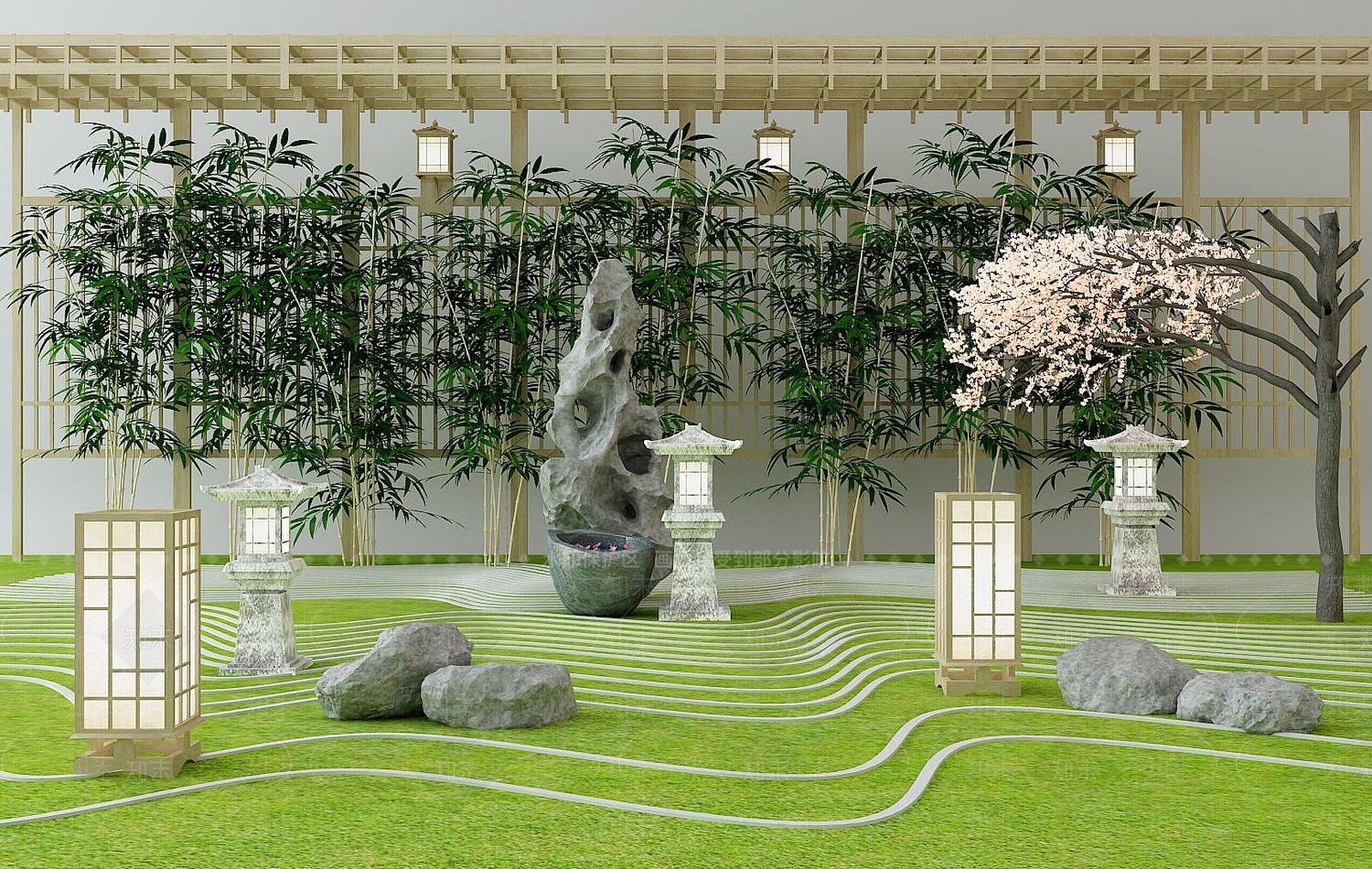 现代园林景观3D模型下载【ID:1191141525】
