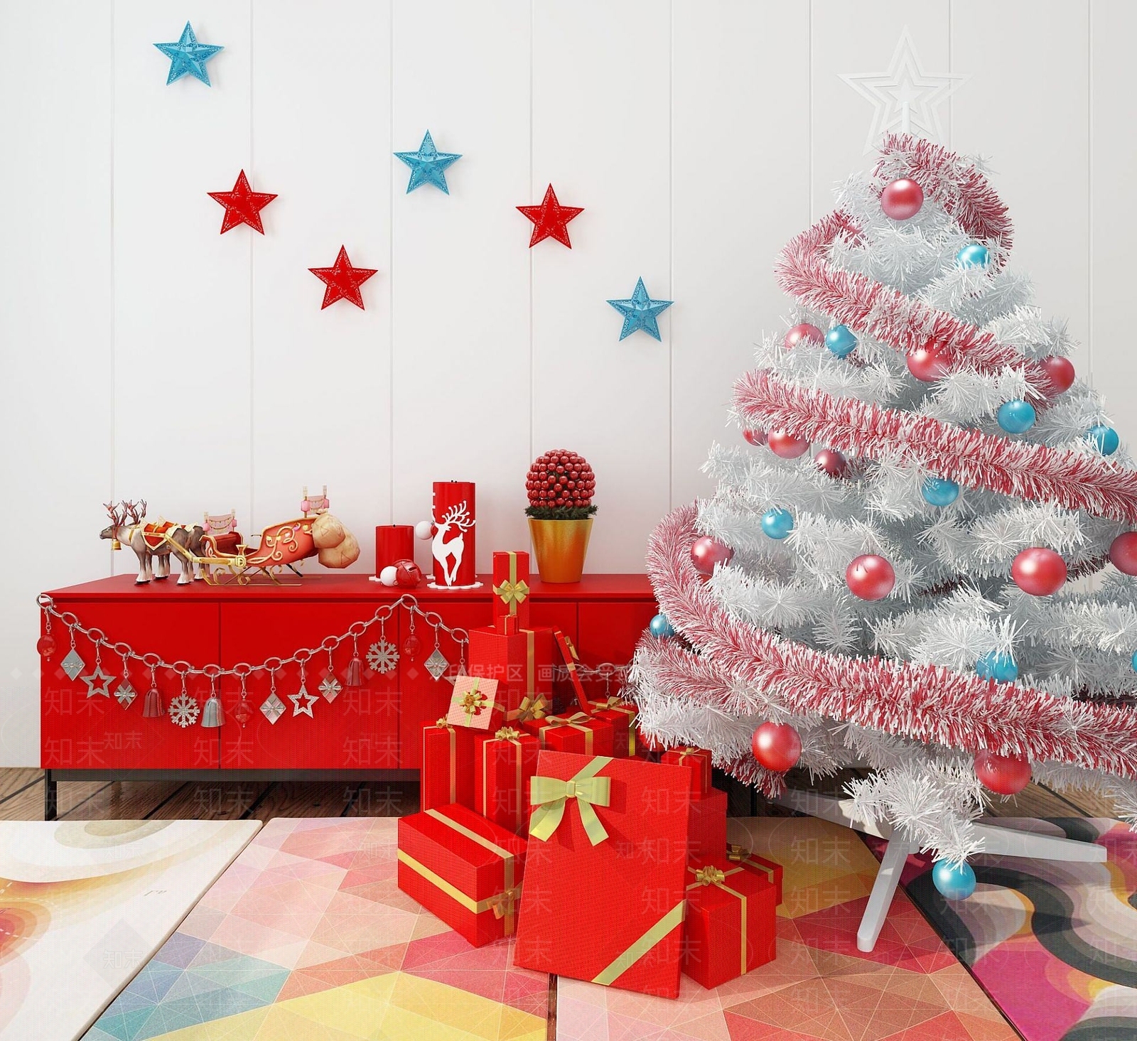 现代圣诞树3D模型下载【ID:1191143819】