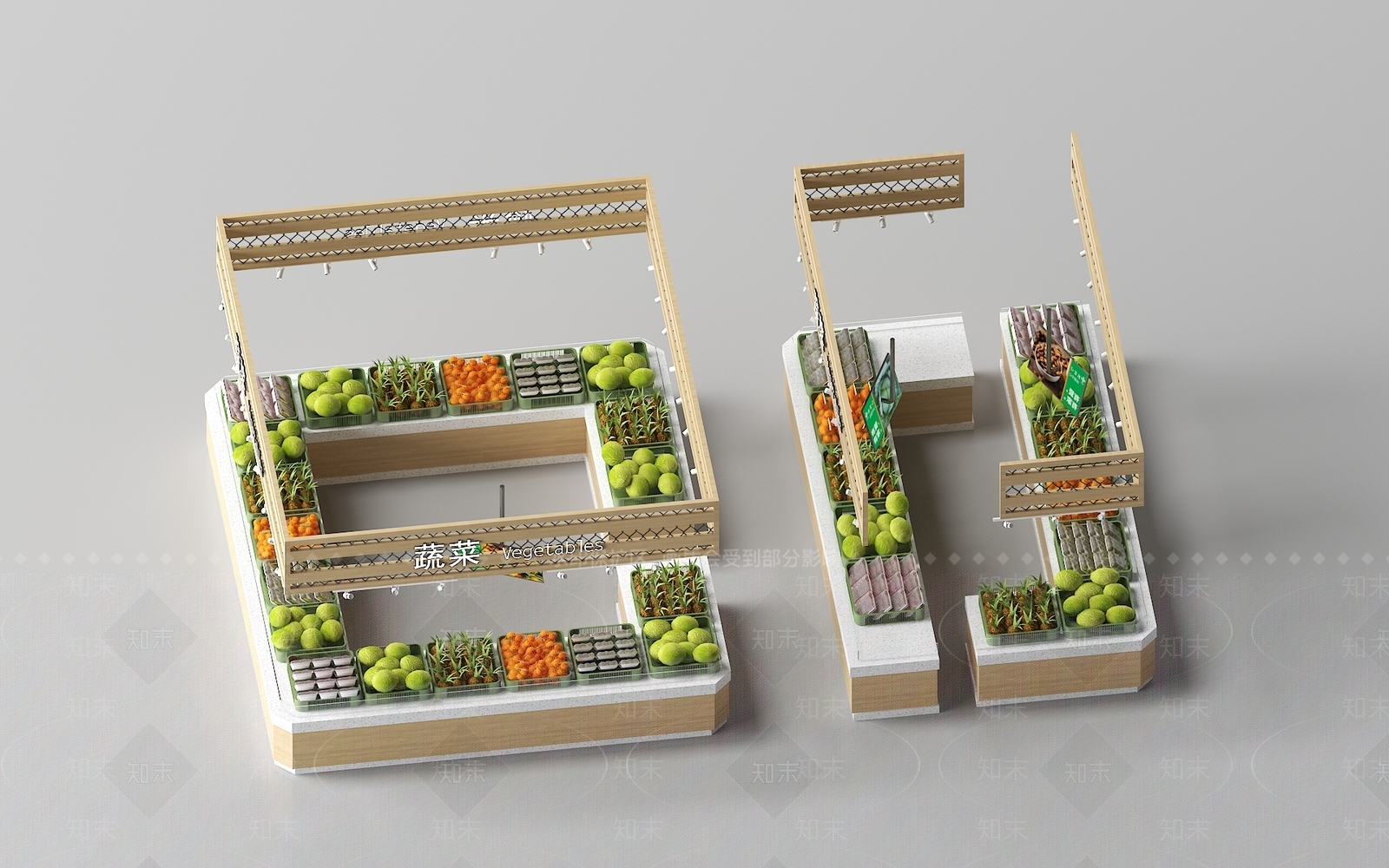 现代菜市场SU模型下载【ID:1191144246】