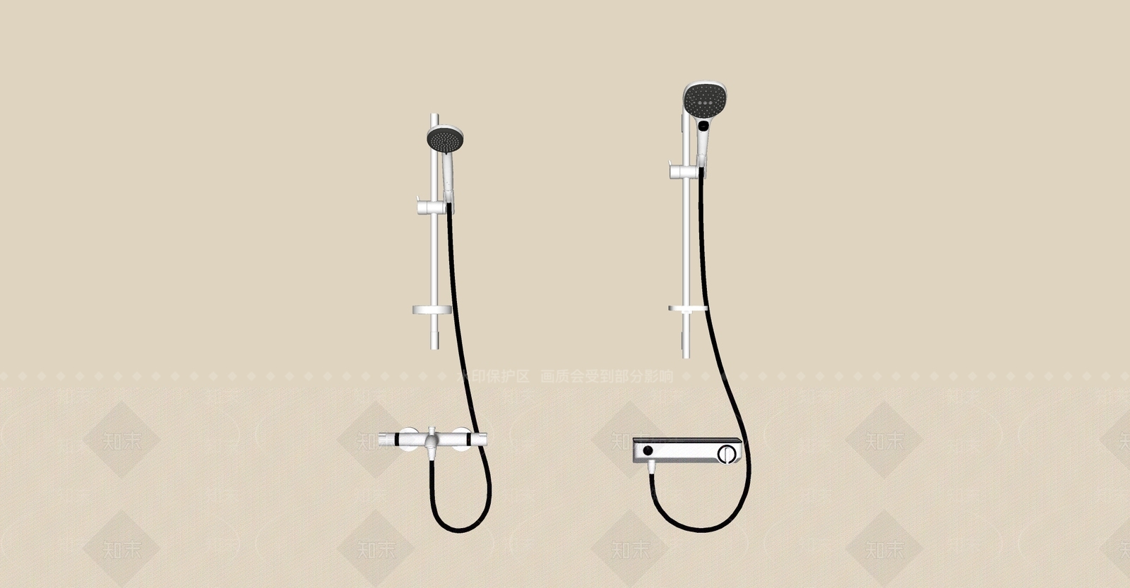 淋浴花洒SU模型下载【ID:1191145146】