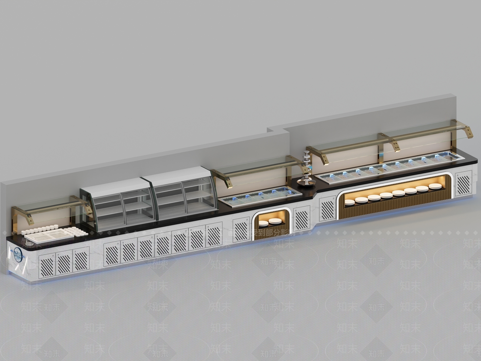 现代自助餐厅3D模型下载【ID:1191146578】