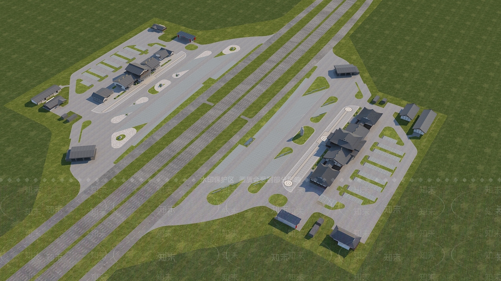 中式办公楼3D模型下载【ID:1191146574】