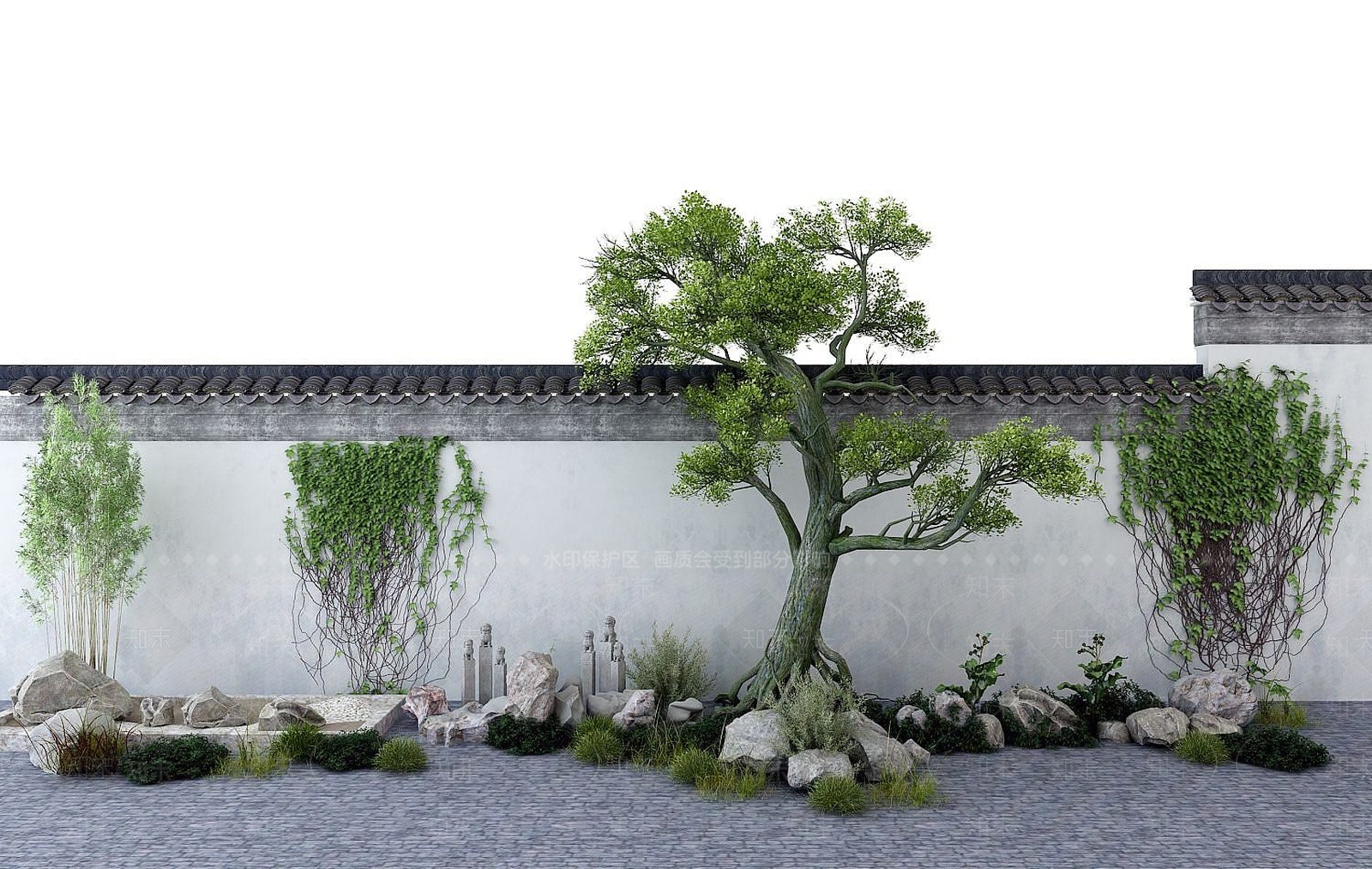 现代园林景观3D模型下载【ID:1191146581】