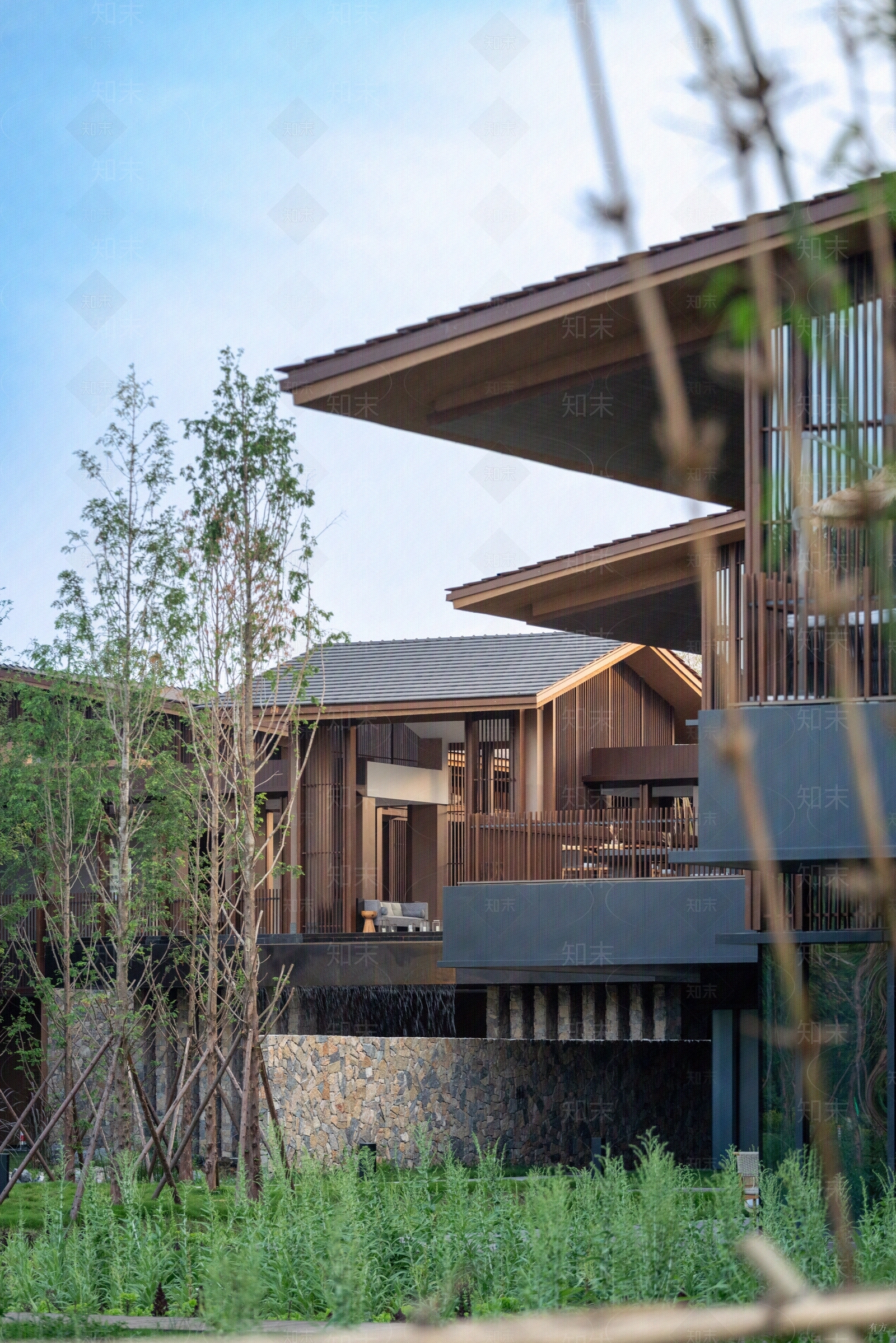 新中式轻奢小区外景贴图下载【ID:1191151642】