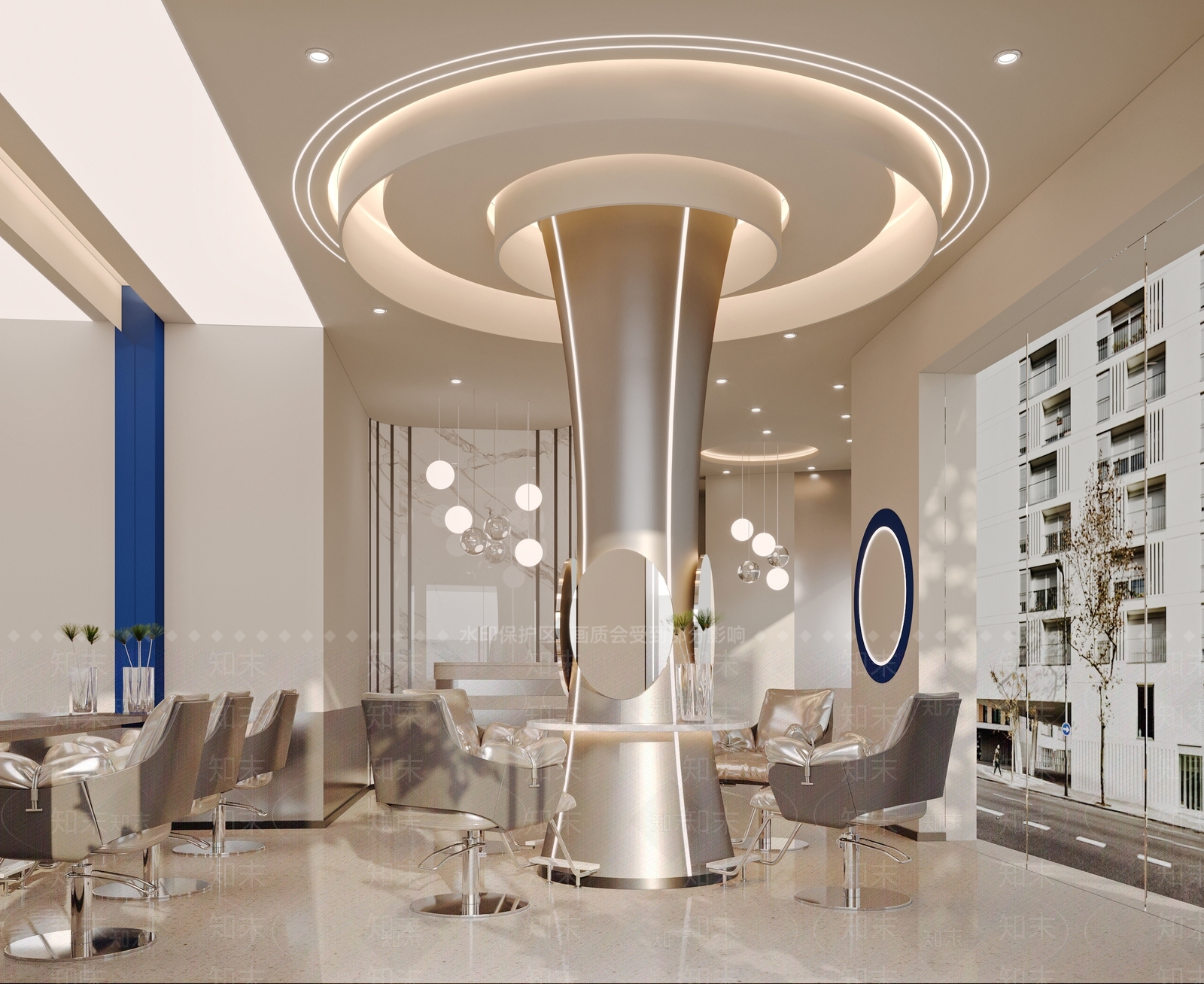 现代简约美发店3D模型下载【ID:1191156682】