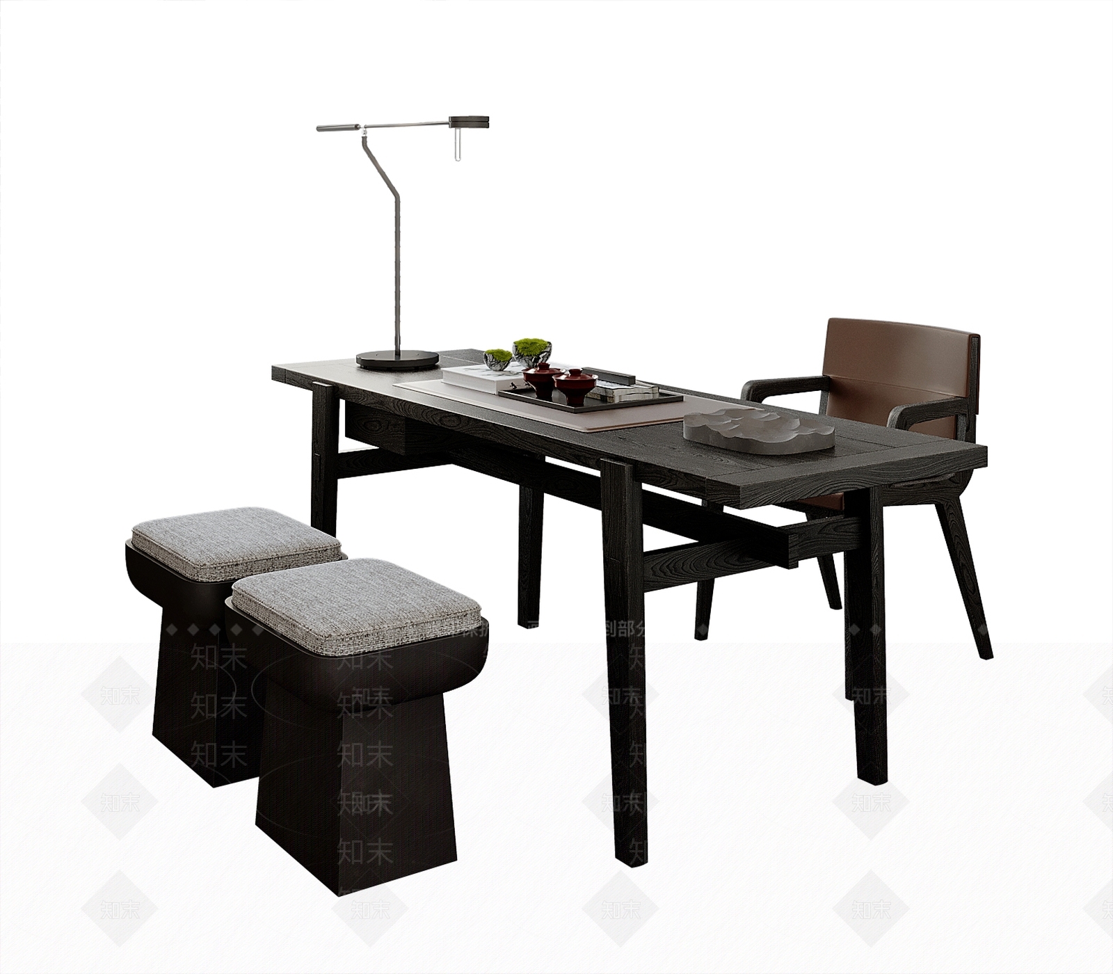 现代书桌椅3D模型下载【ID:1191157156】