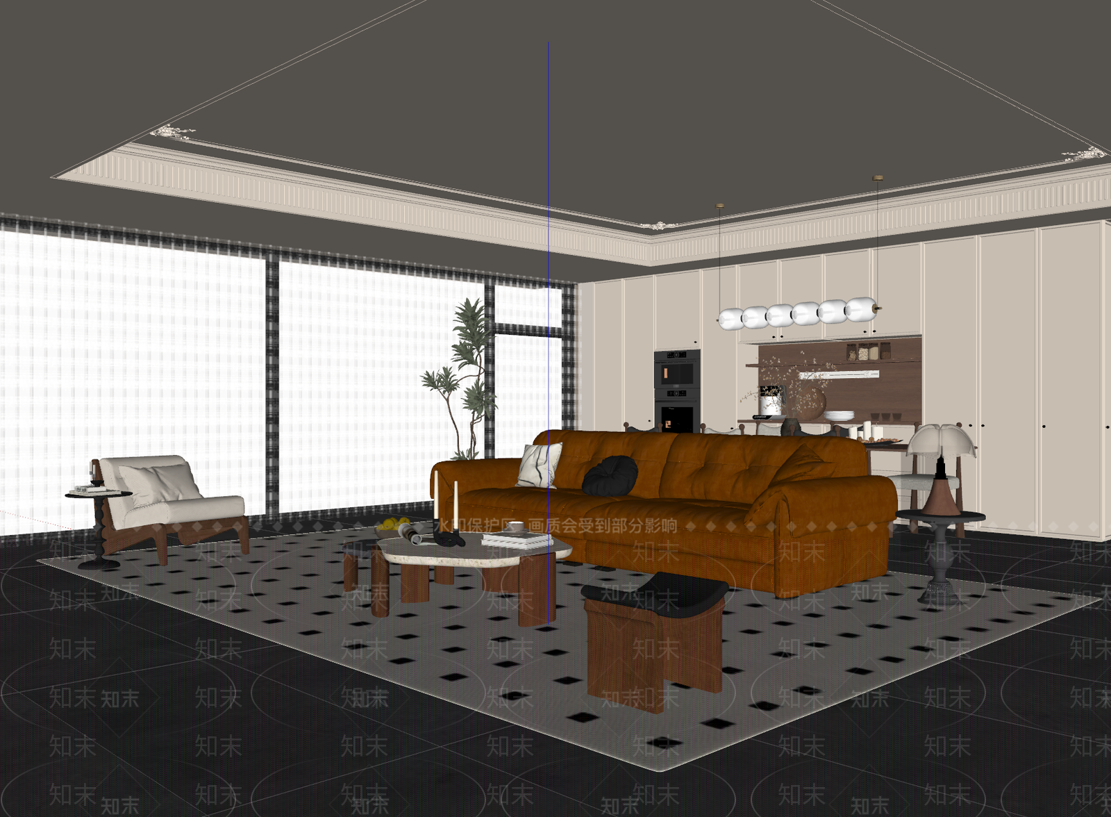 法式中古客餐厅SU模型下载【ID:1191160284】