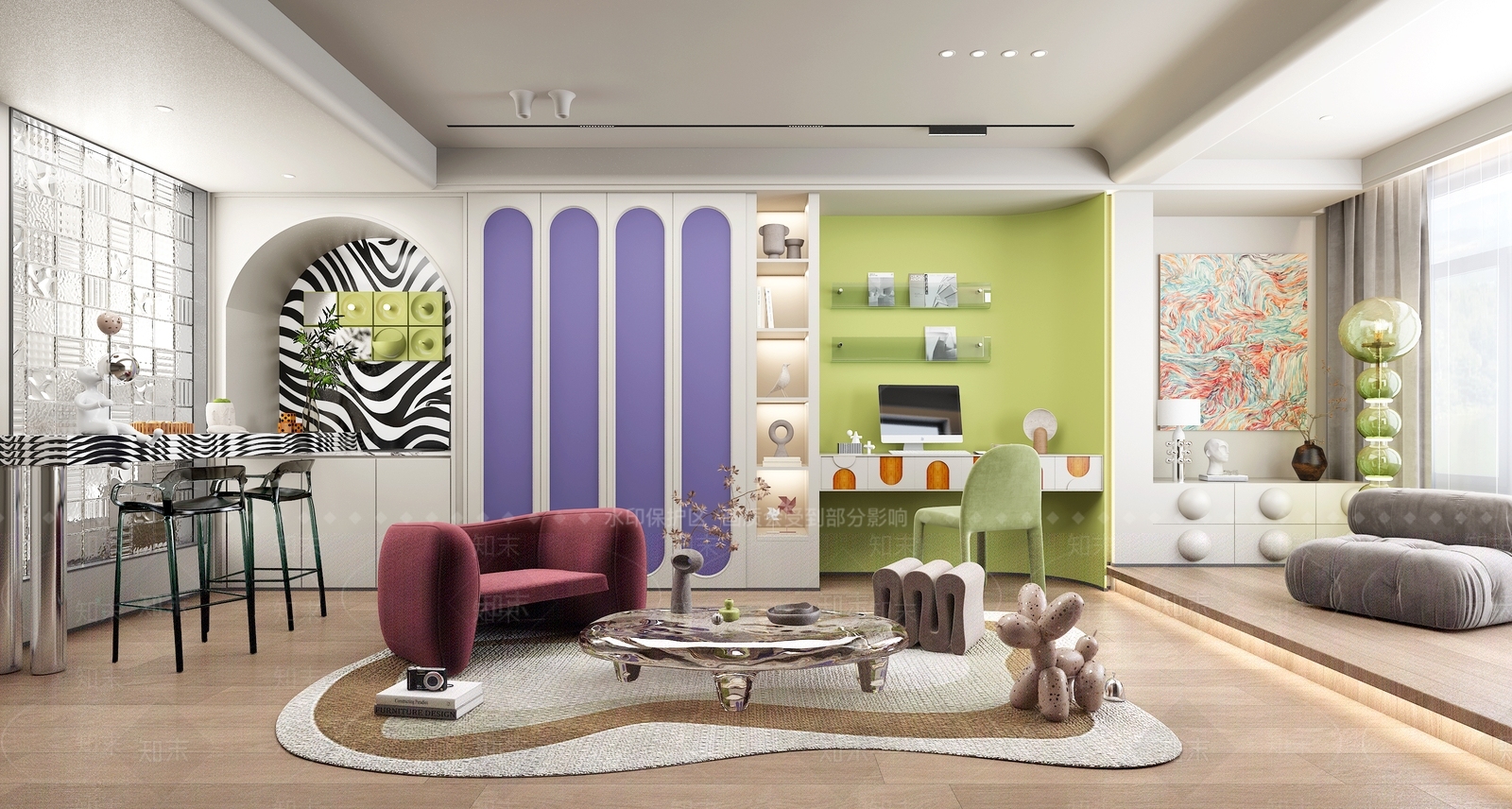 现代北欧书房3D模型下载【ID:1191161216】