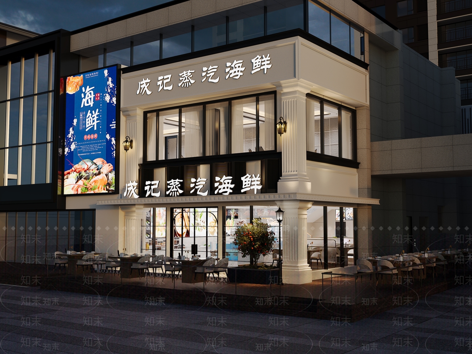 现代法式其他餐饮空间3D模型下载【ID:1191166025】