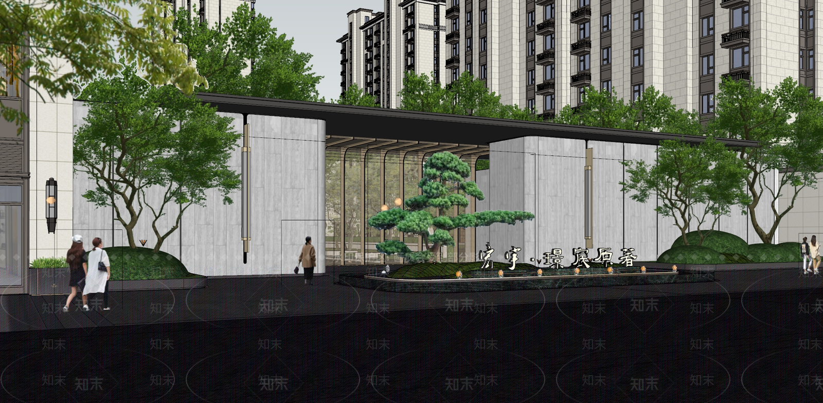 现代入口大门SU模型下载【ID:1191164594】
