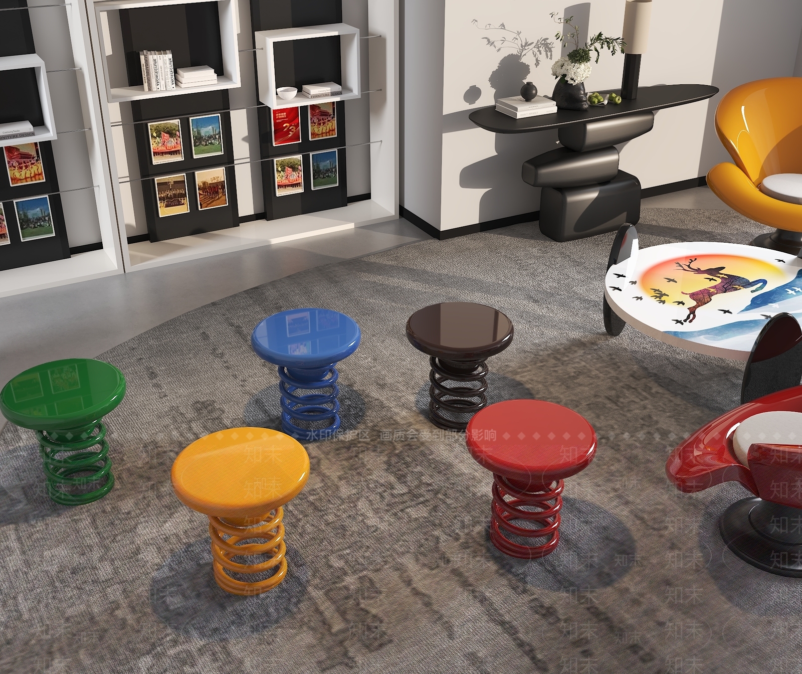 现代其他凳子3D模型下载【ID:1191165665】