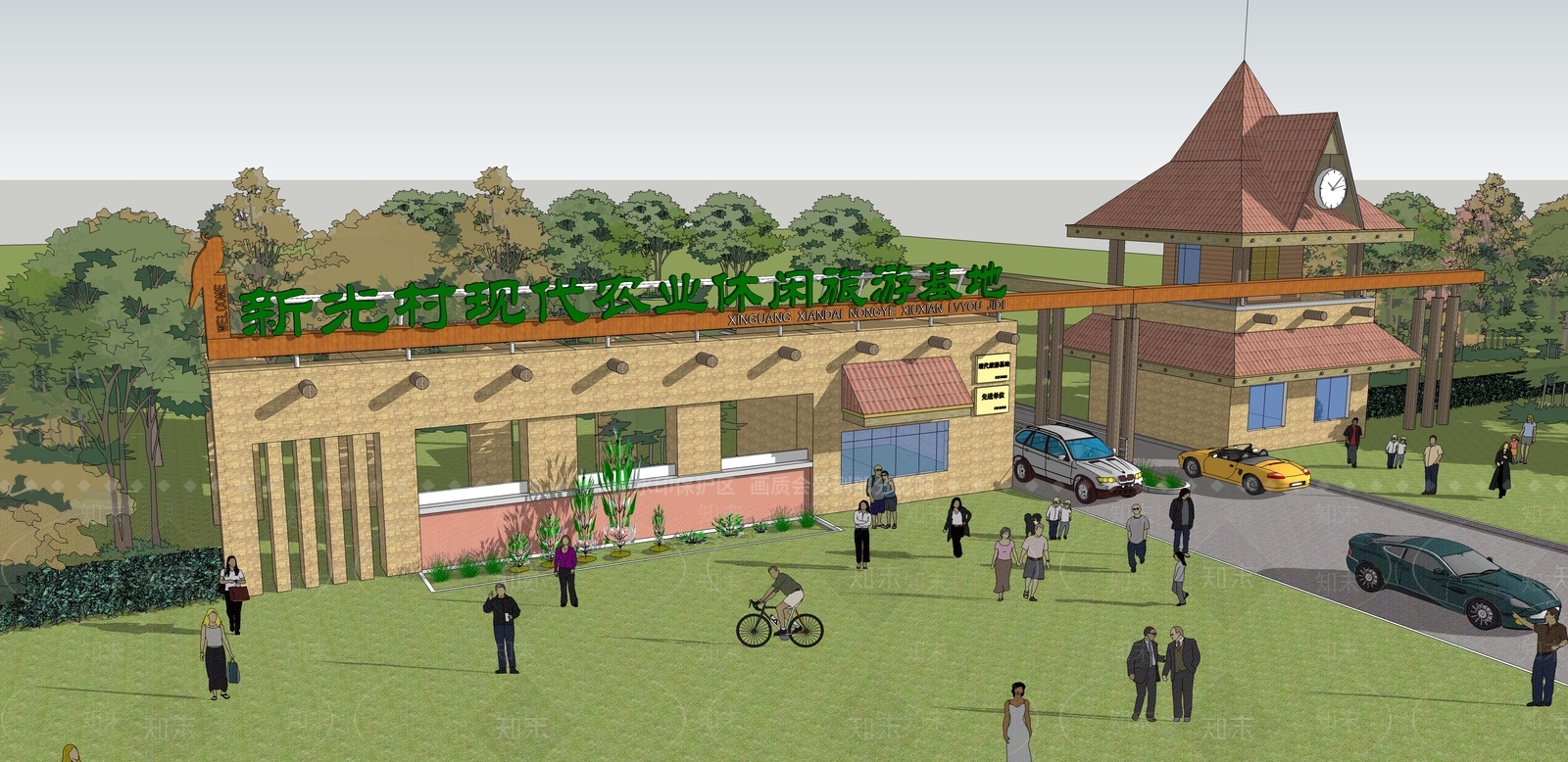 法式入口大门SU模型下载【ID:1191166041】