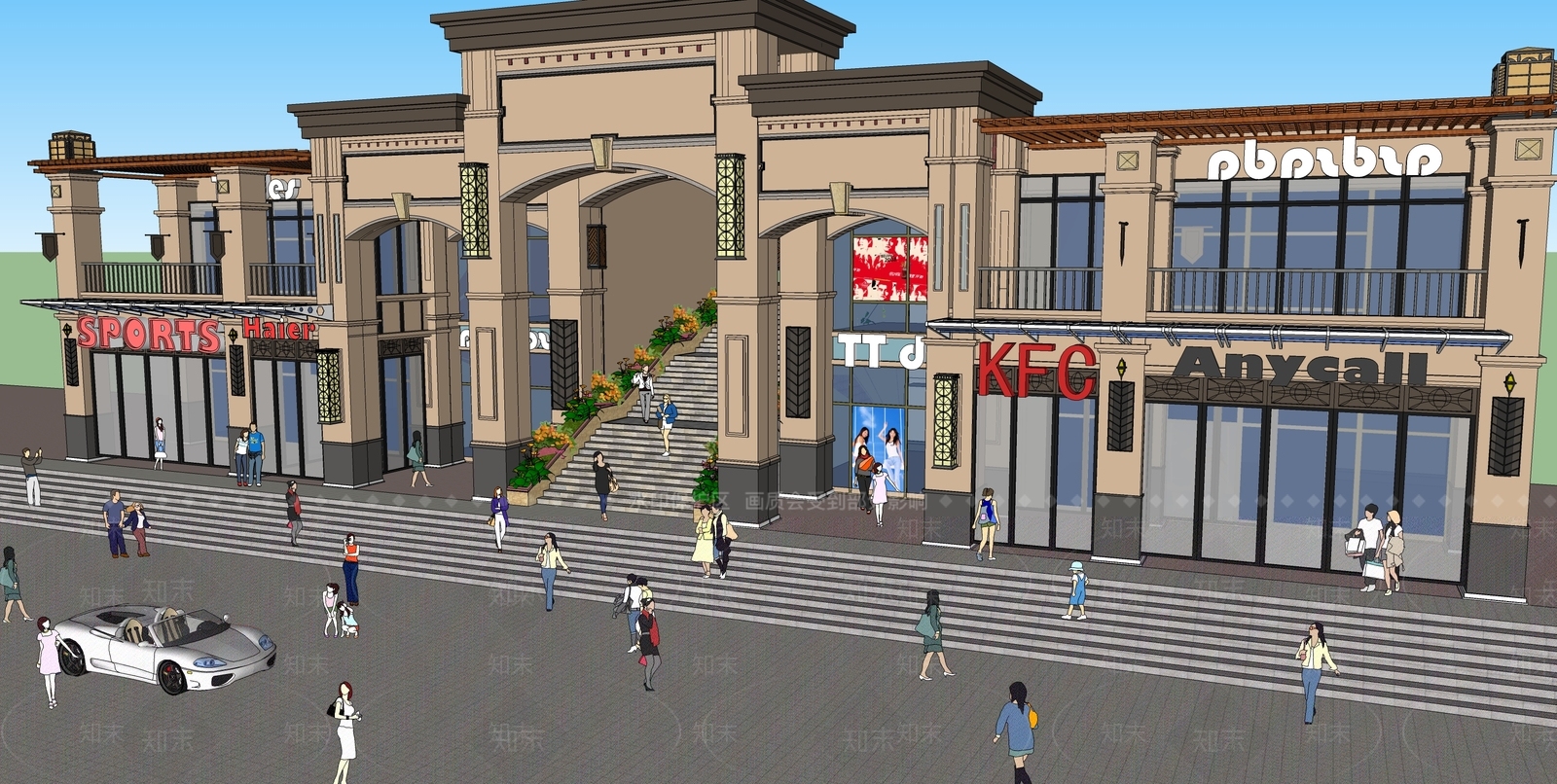 简欧入口大门SU模型下载【ID:1191167538】