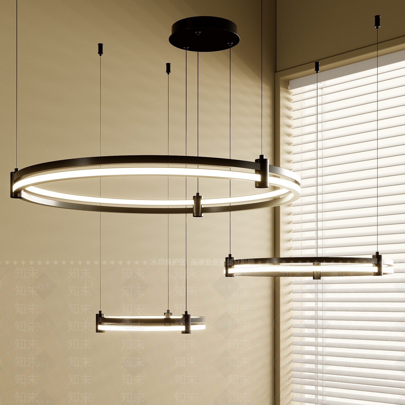 现代极简餐厅吊灯3D模型下载【ID:1191168048】